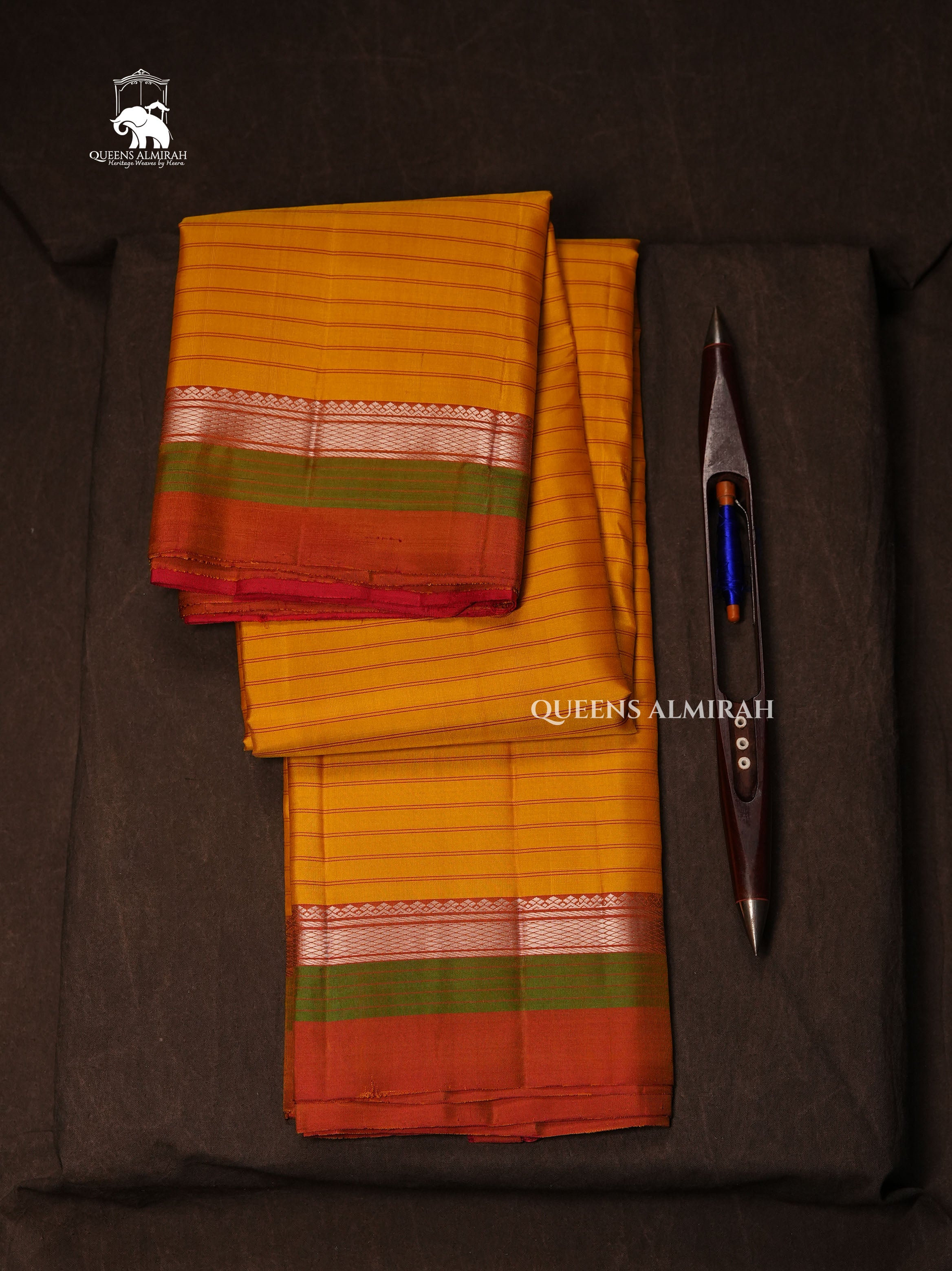Mango Yellow With Orange Pure Kanchivaram Silk Saree