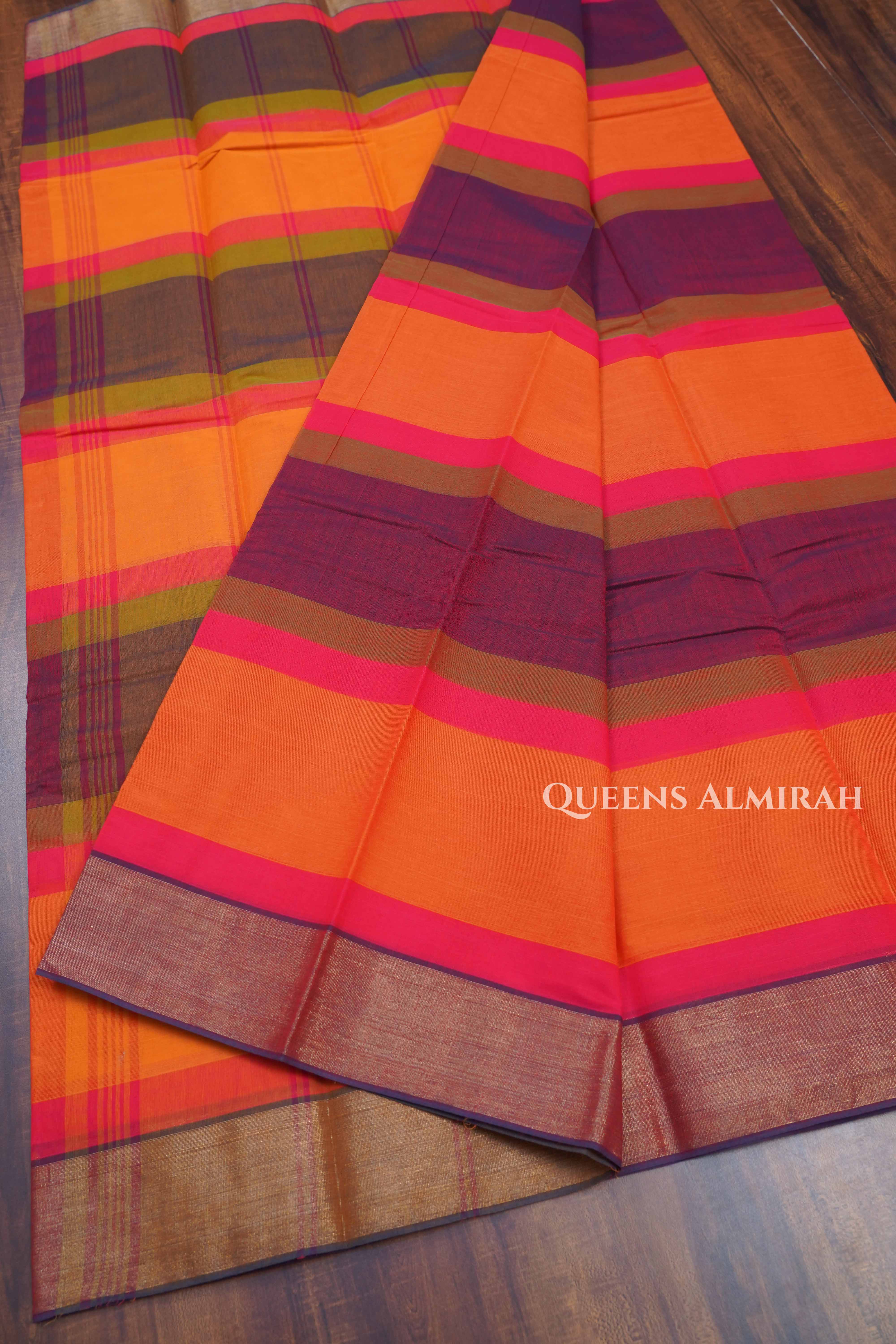 Multi Color Chettinad Cotton Saree