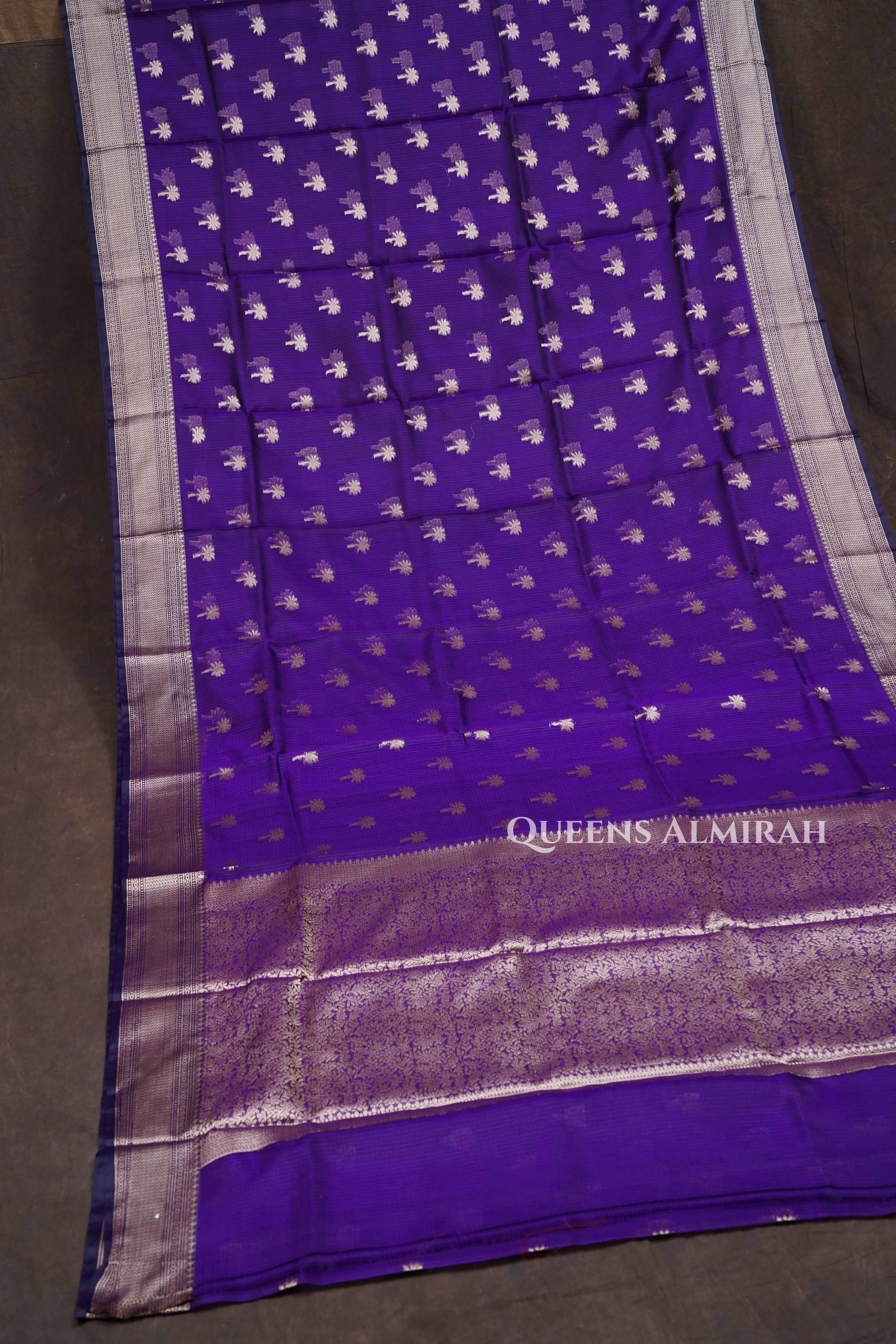 Purple Pure Kota Silk Saree