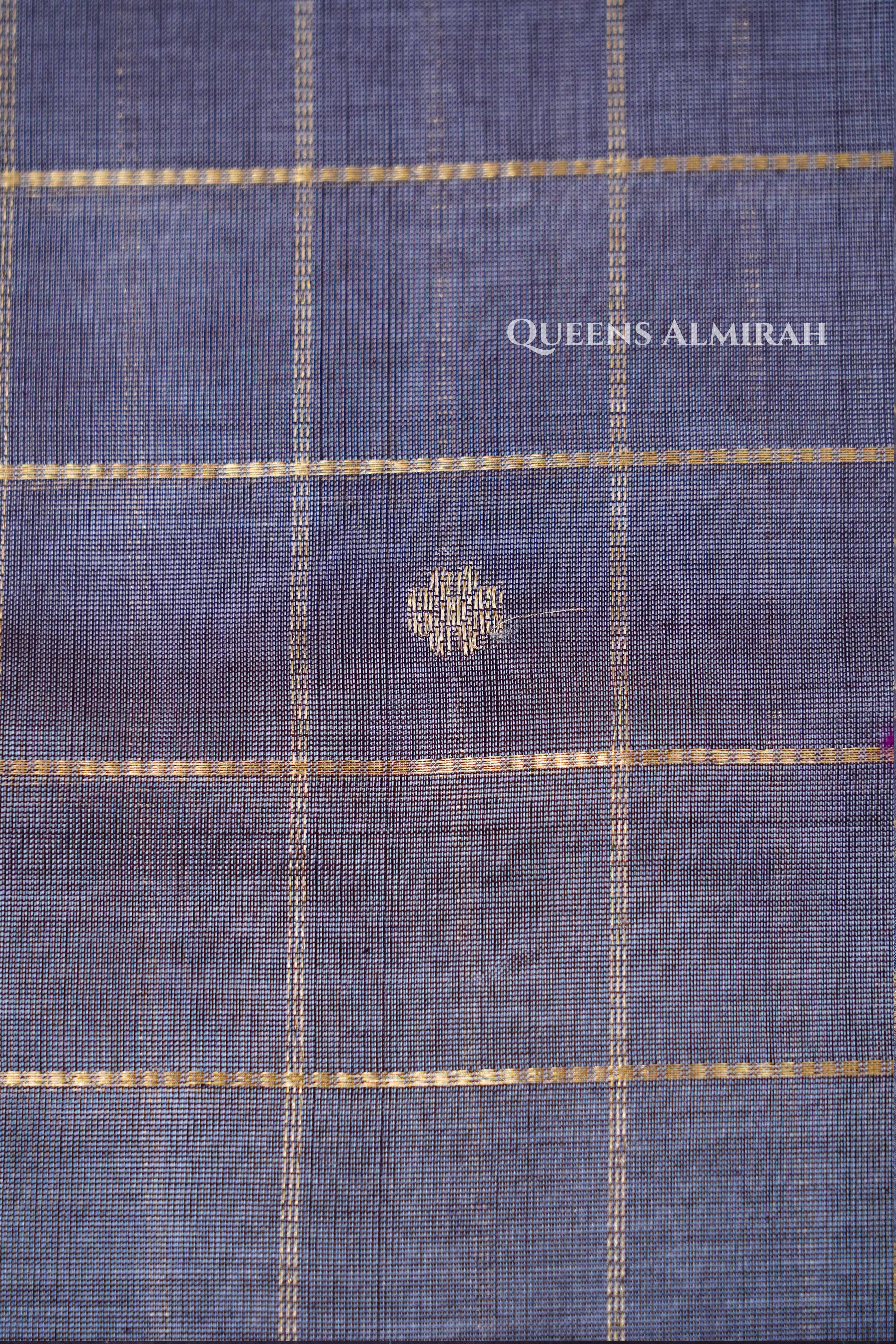 Ash Grey Karaikudi Chettinad Silk Cotton Saree