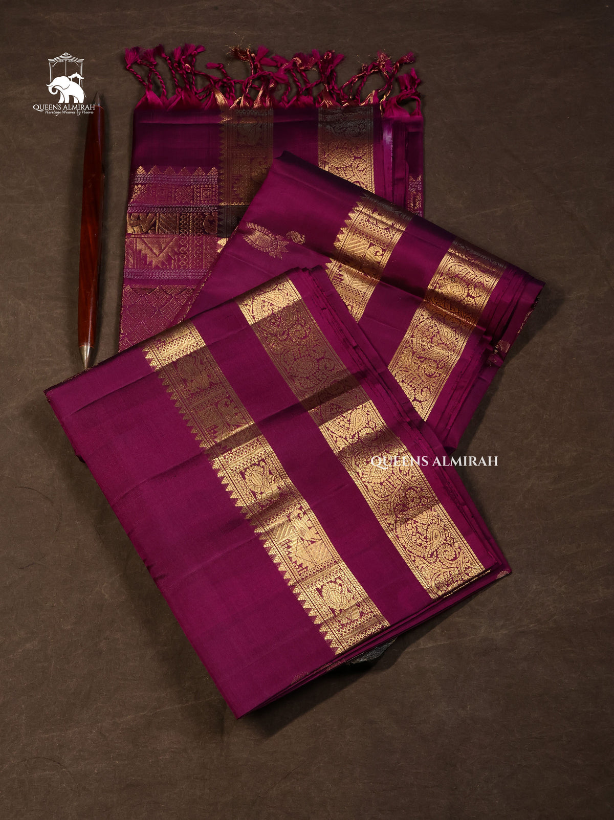 Purple Pure Soft Silk Saree