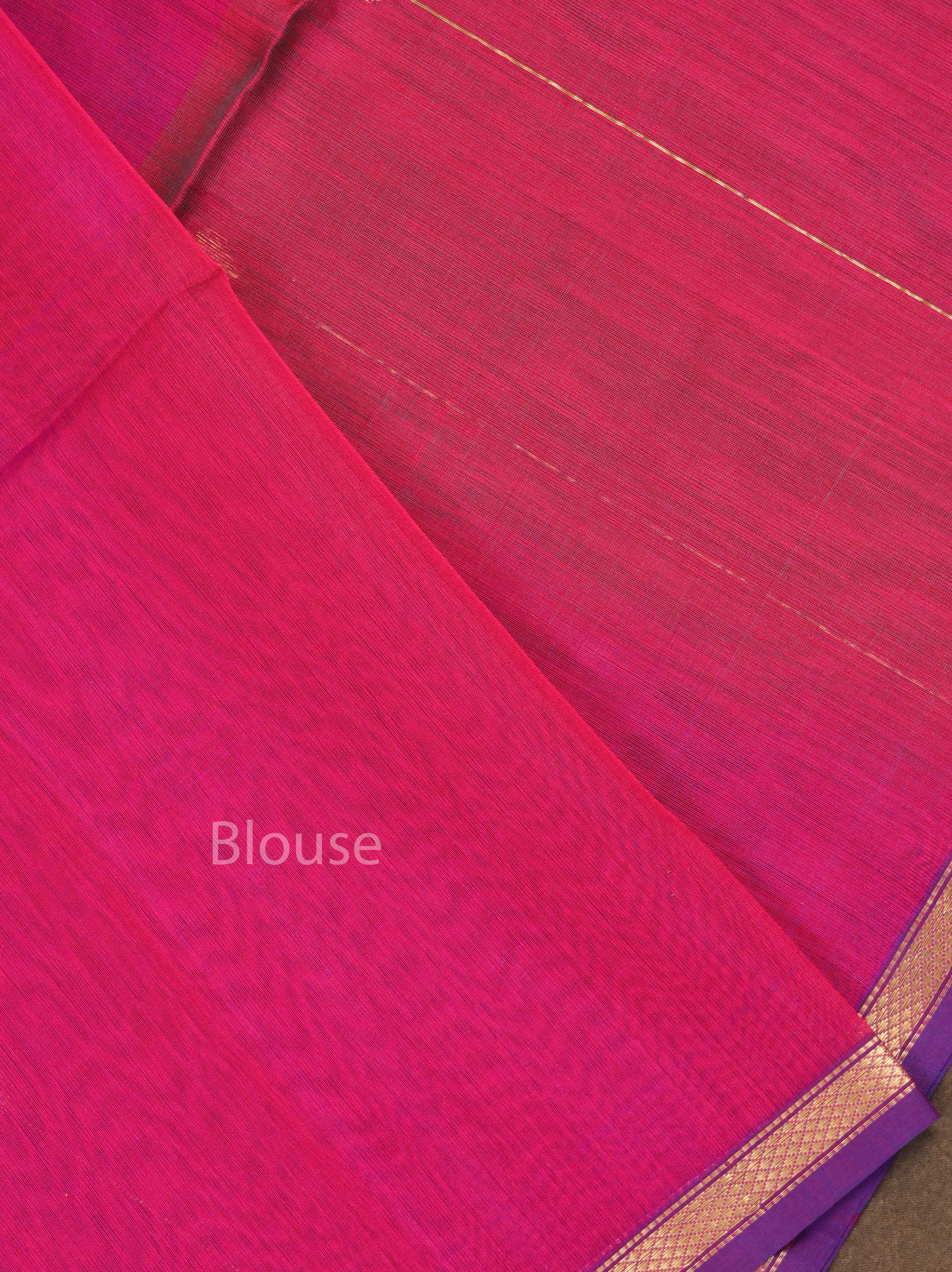 Pink Maheshwari Silk Cotton Saree