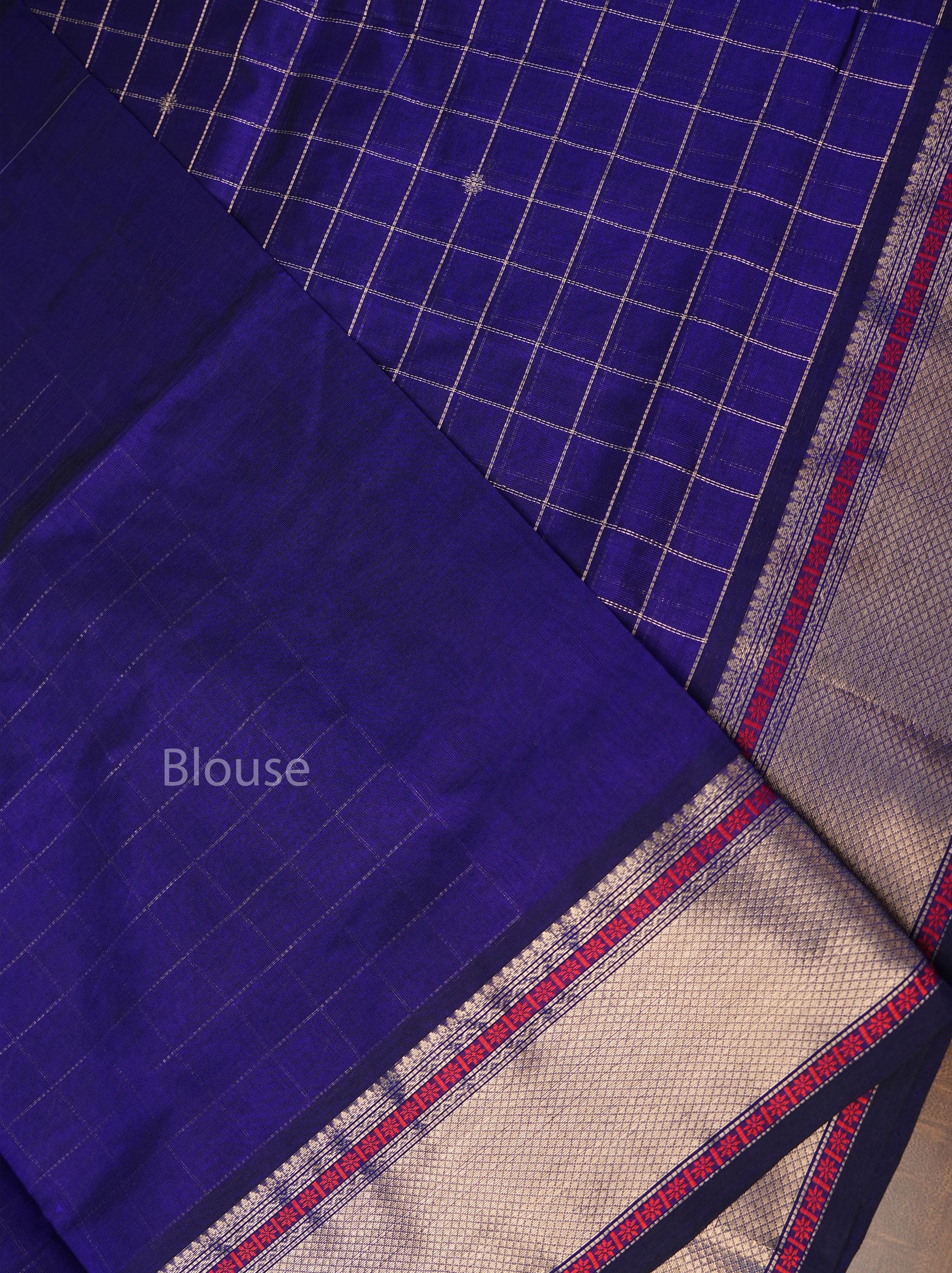 Dark Ms Blue Chettinad Silk Cotton Saree