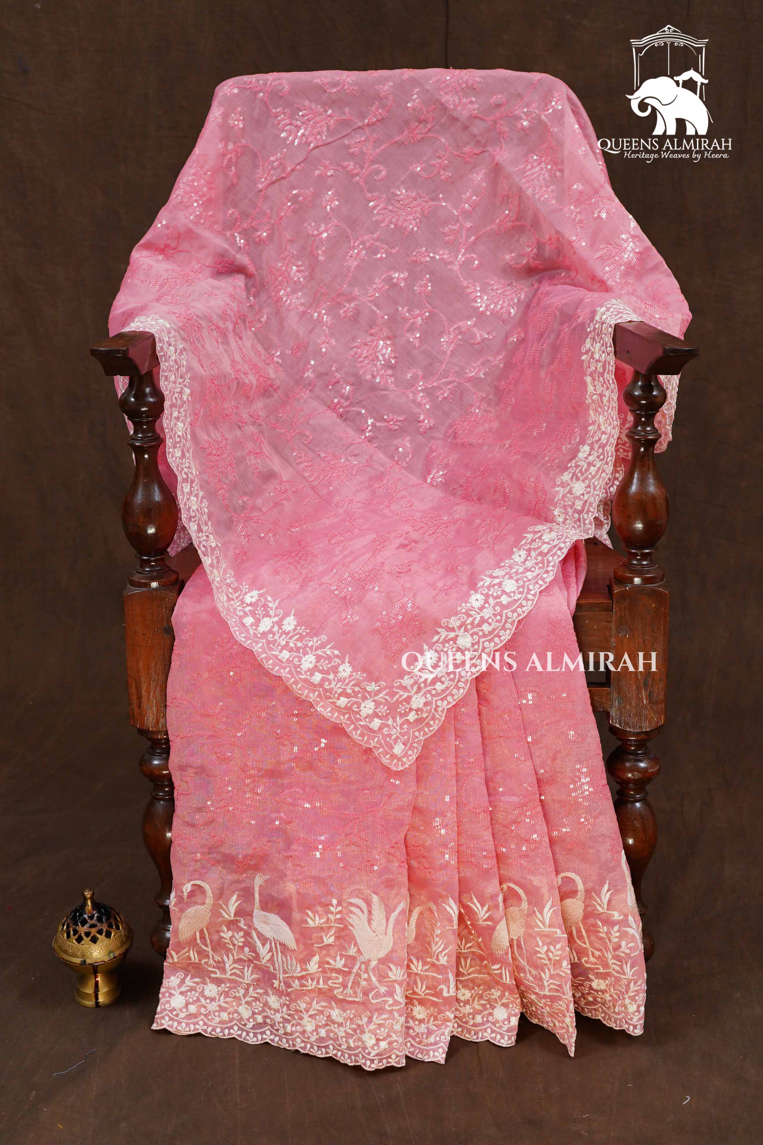 Pink Tissue Saree