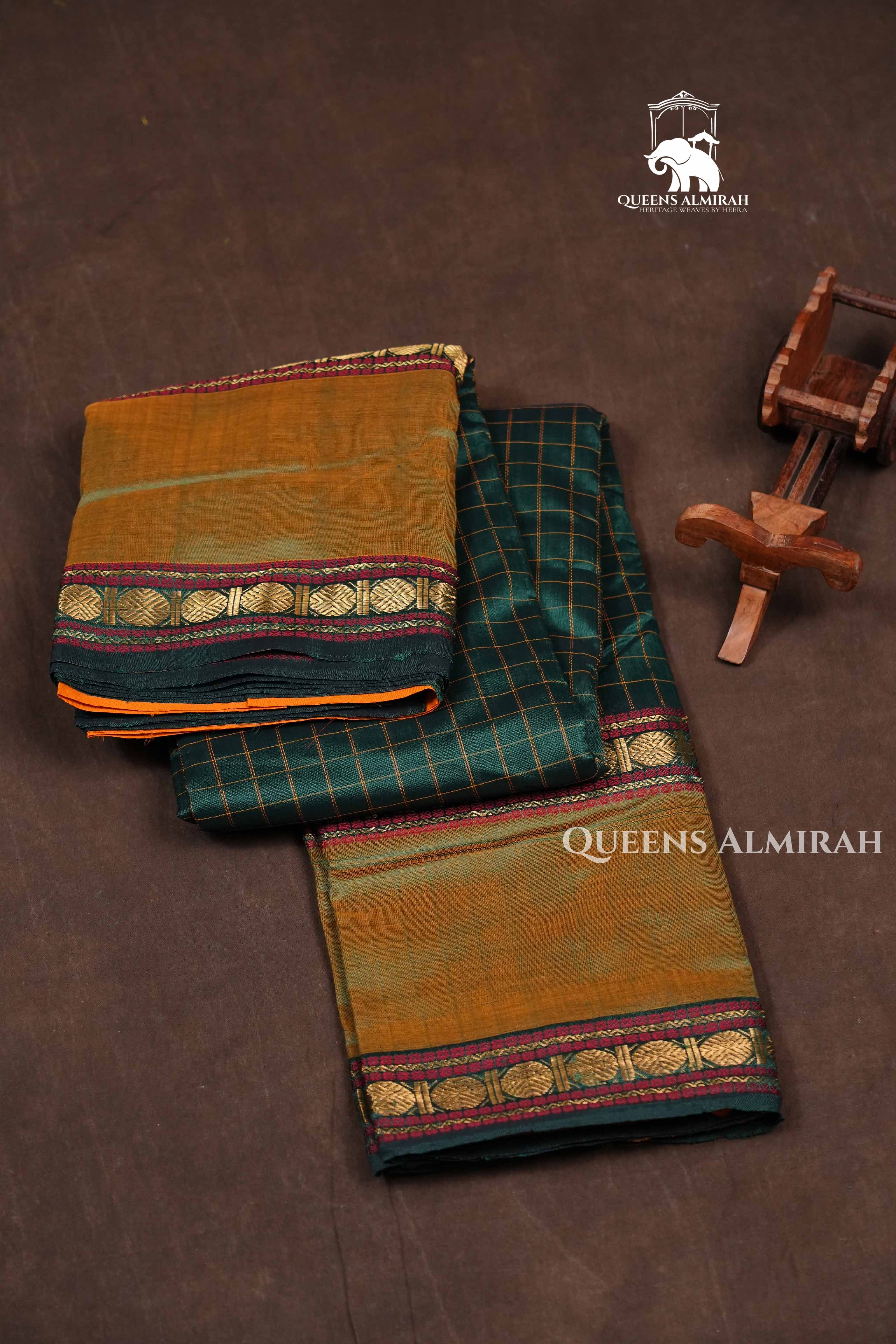Bottle Green Budget Silk Cotton Saree