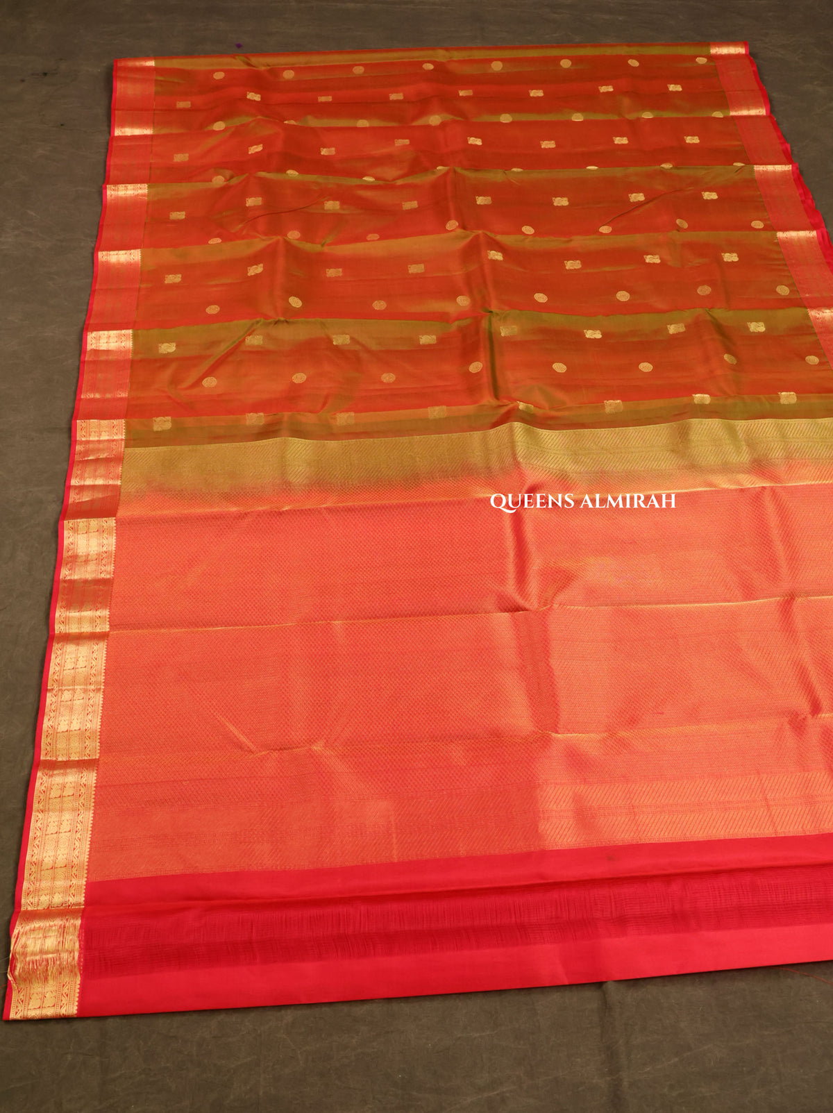 Light Brown With Pink Pure Kanchivaram Silk Saree