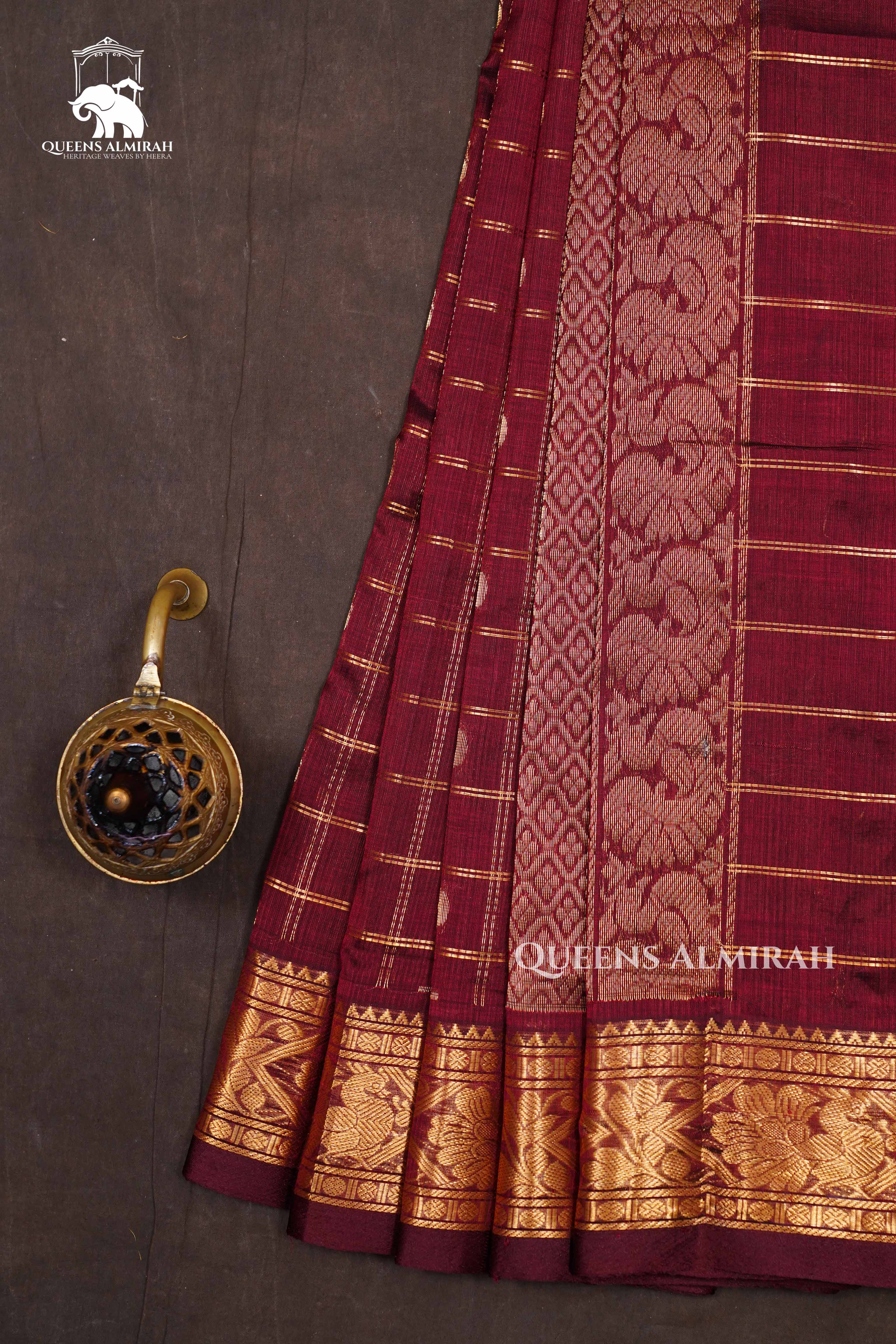 Maroon Pure Kanchi Silk Cotton Saree