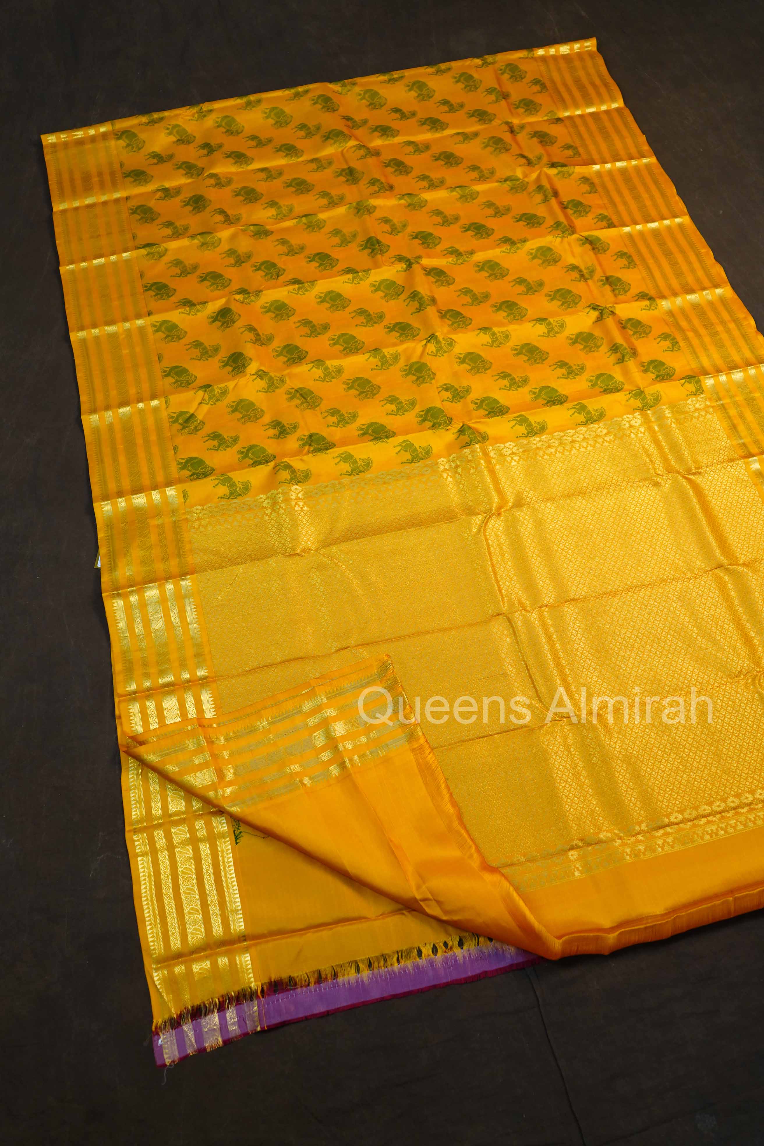 Yellow Varisapet Border Pure Kanchivaram Silk Saree