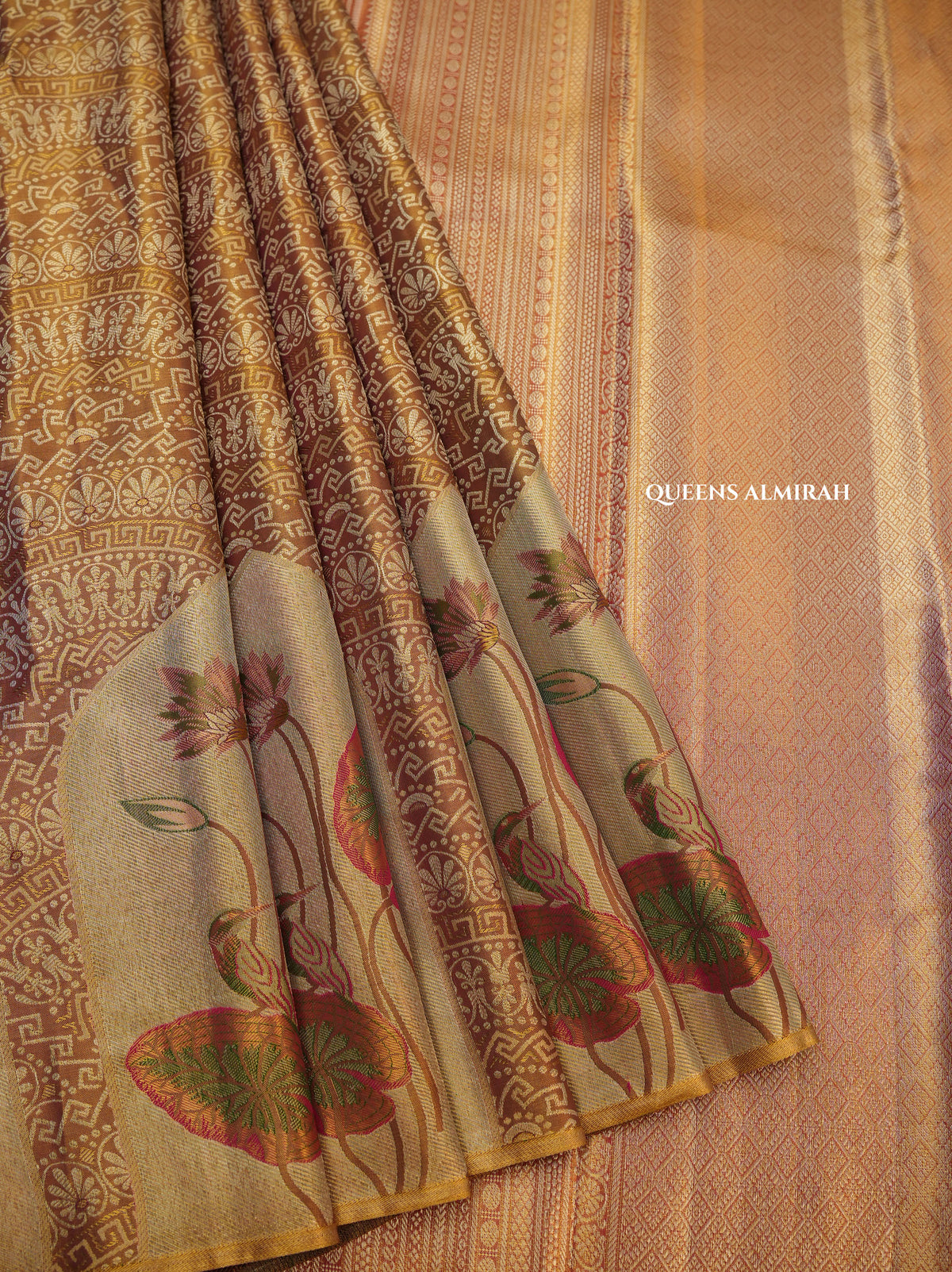 Golden Pure Kanchivaram Silk Saree