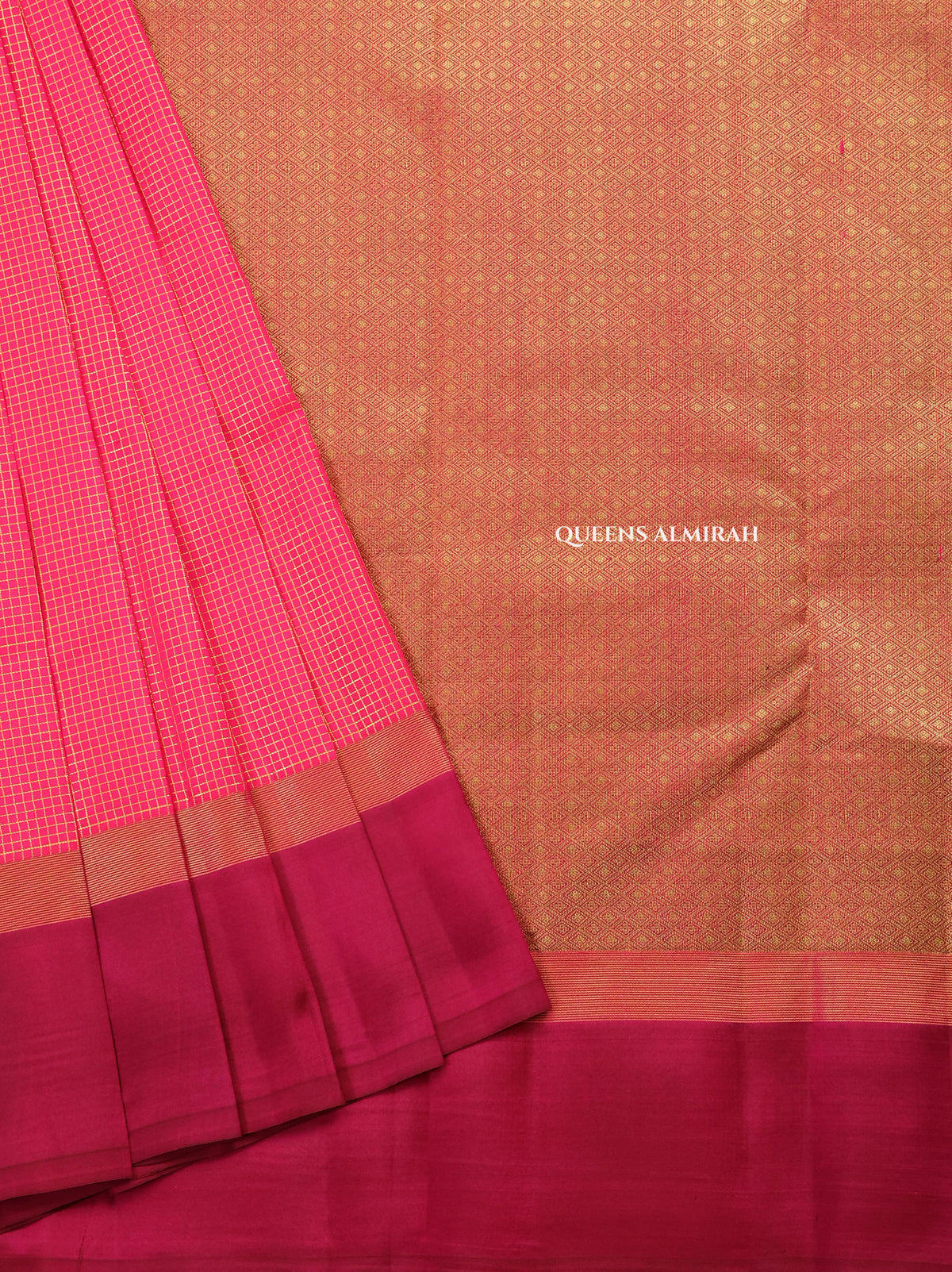 Pink With Purple Kanchivaram Silk Saree