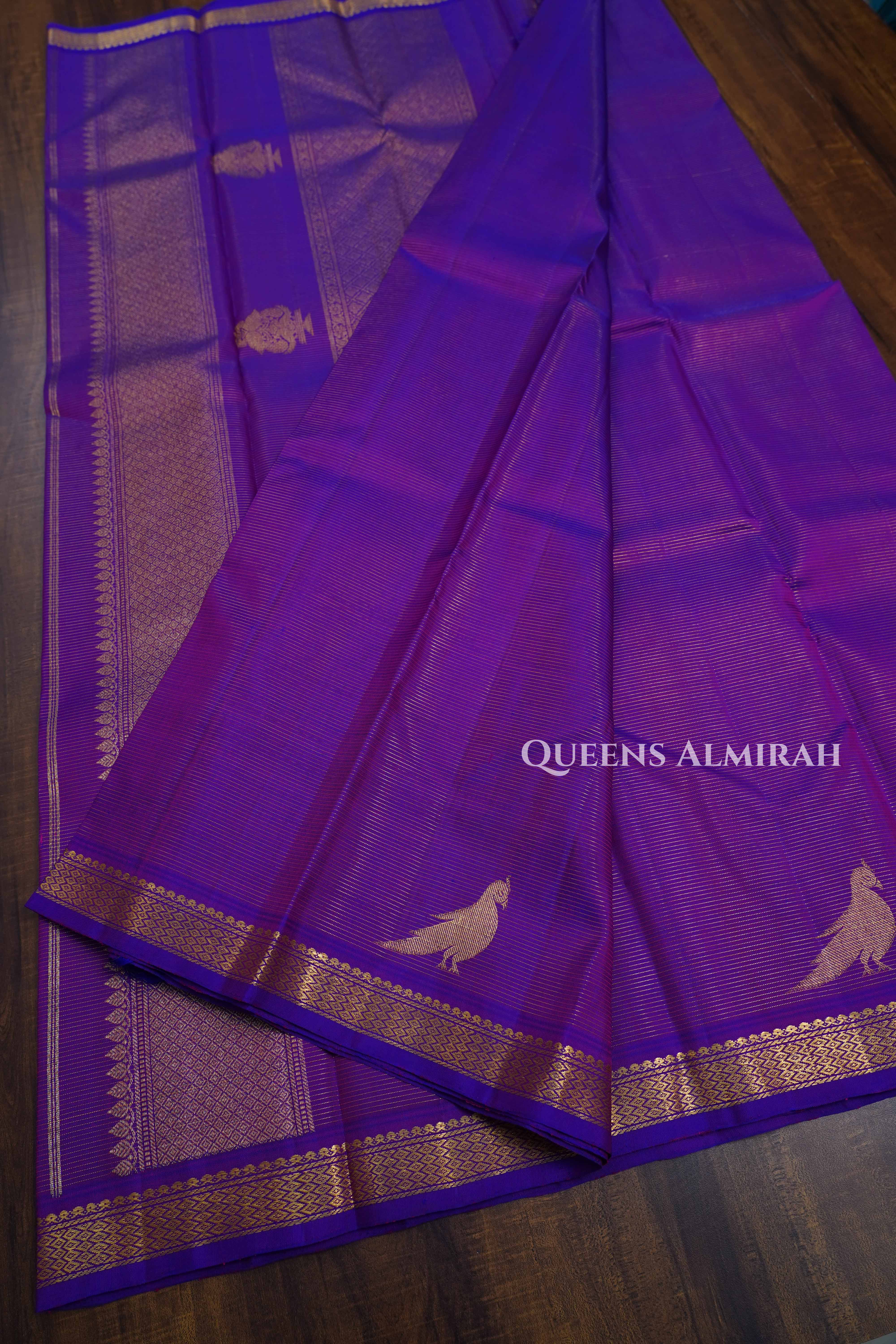 Purple Pure Kanchivaram Silk Saree