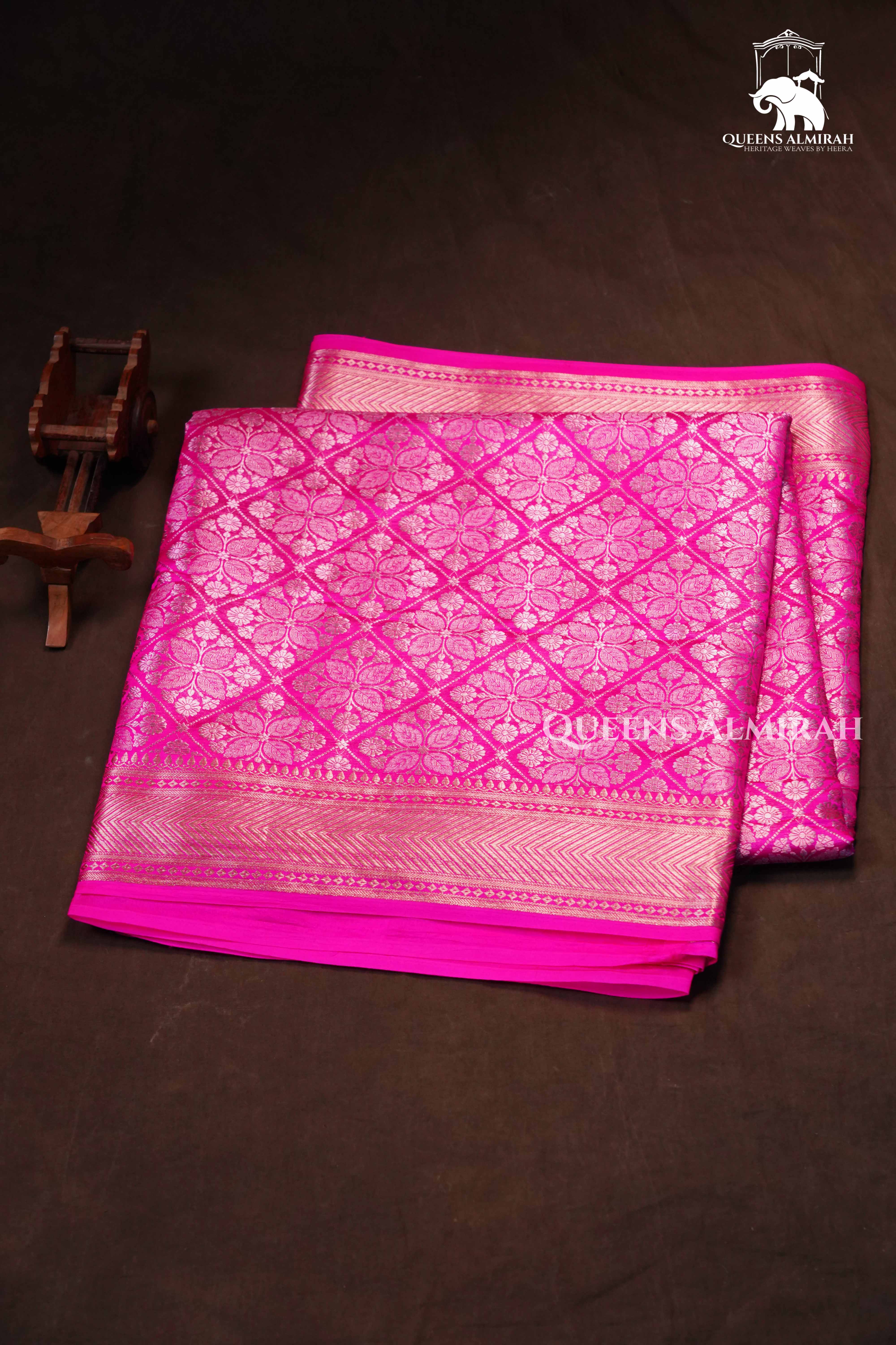 Pink Banarasi Silk Saree