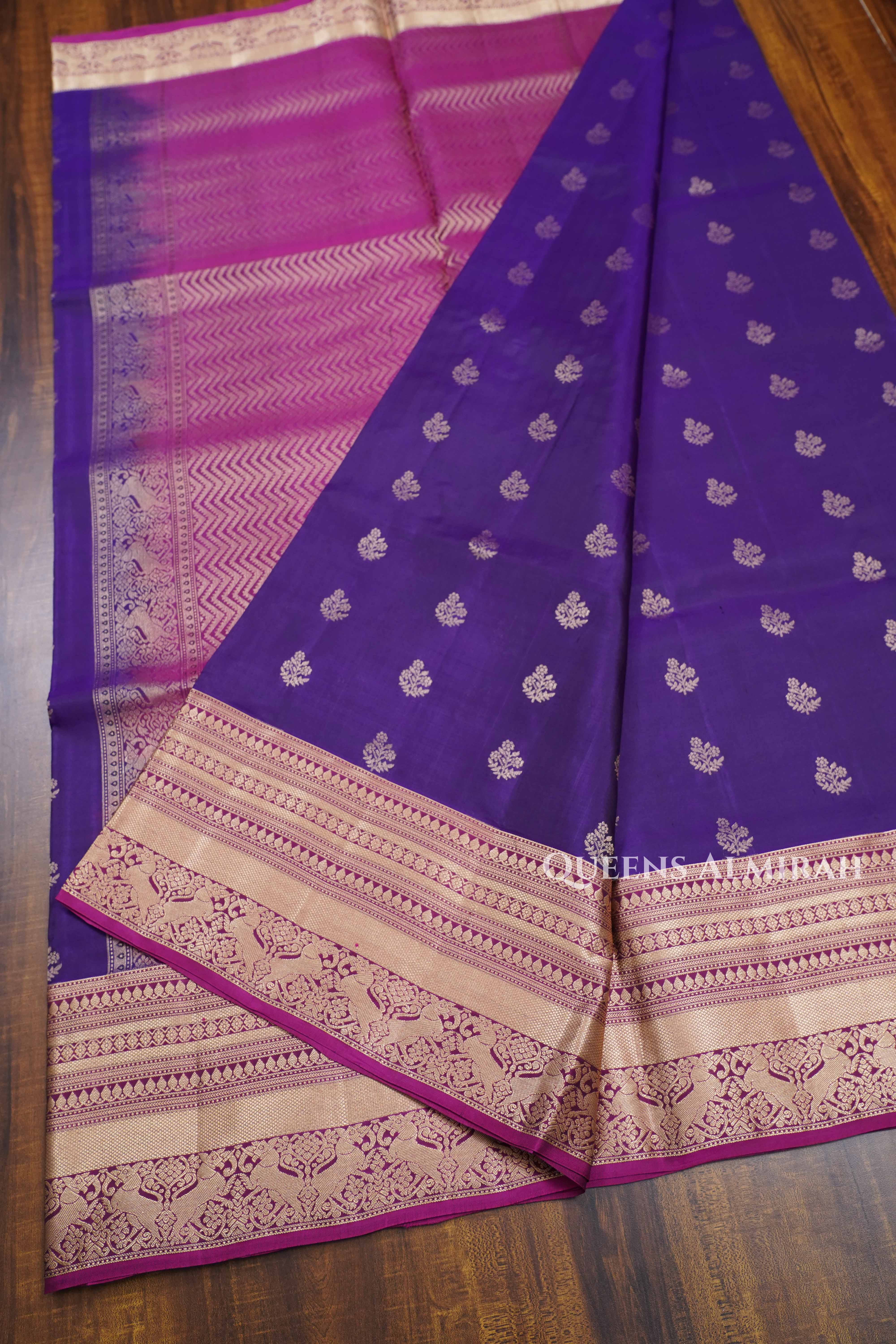 Purple Pure Soft Silk Saree
