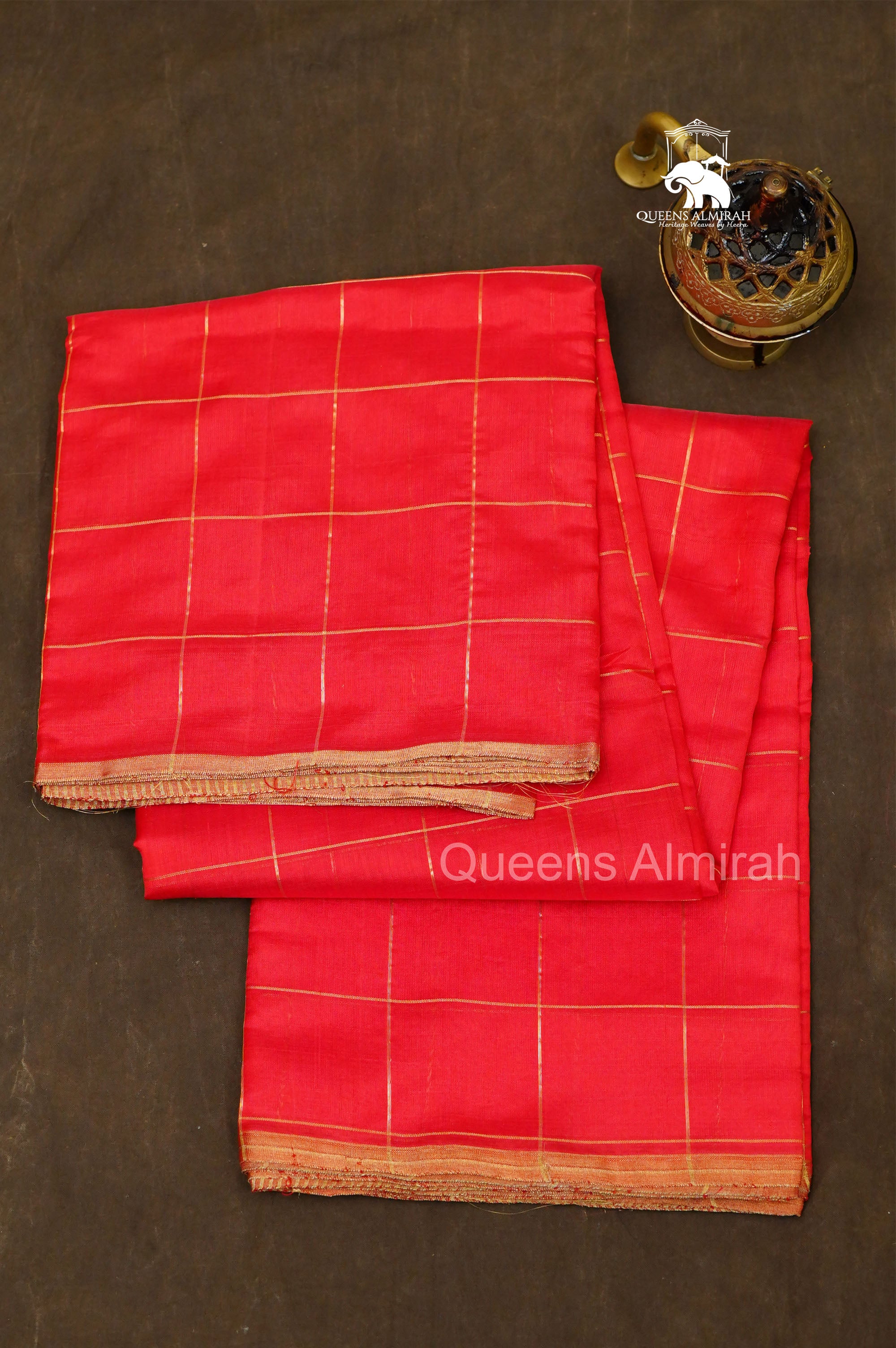 Red Pure Chanderi Silk Saree