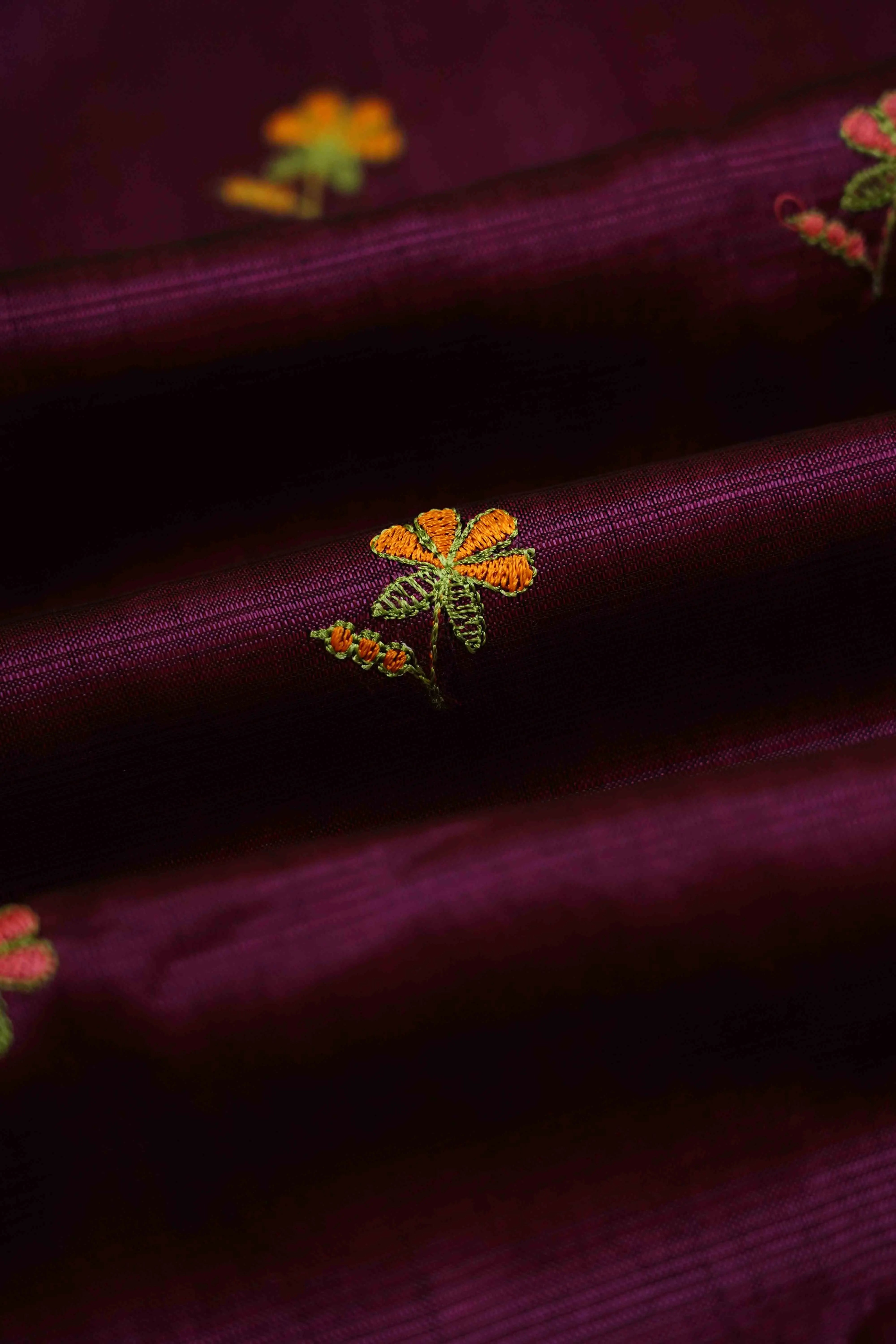 ALPINE PURPLE MANGALGIRI WITH EMBROIDERY SAREE - Queens Jewel Emporium