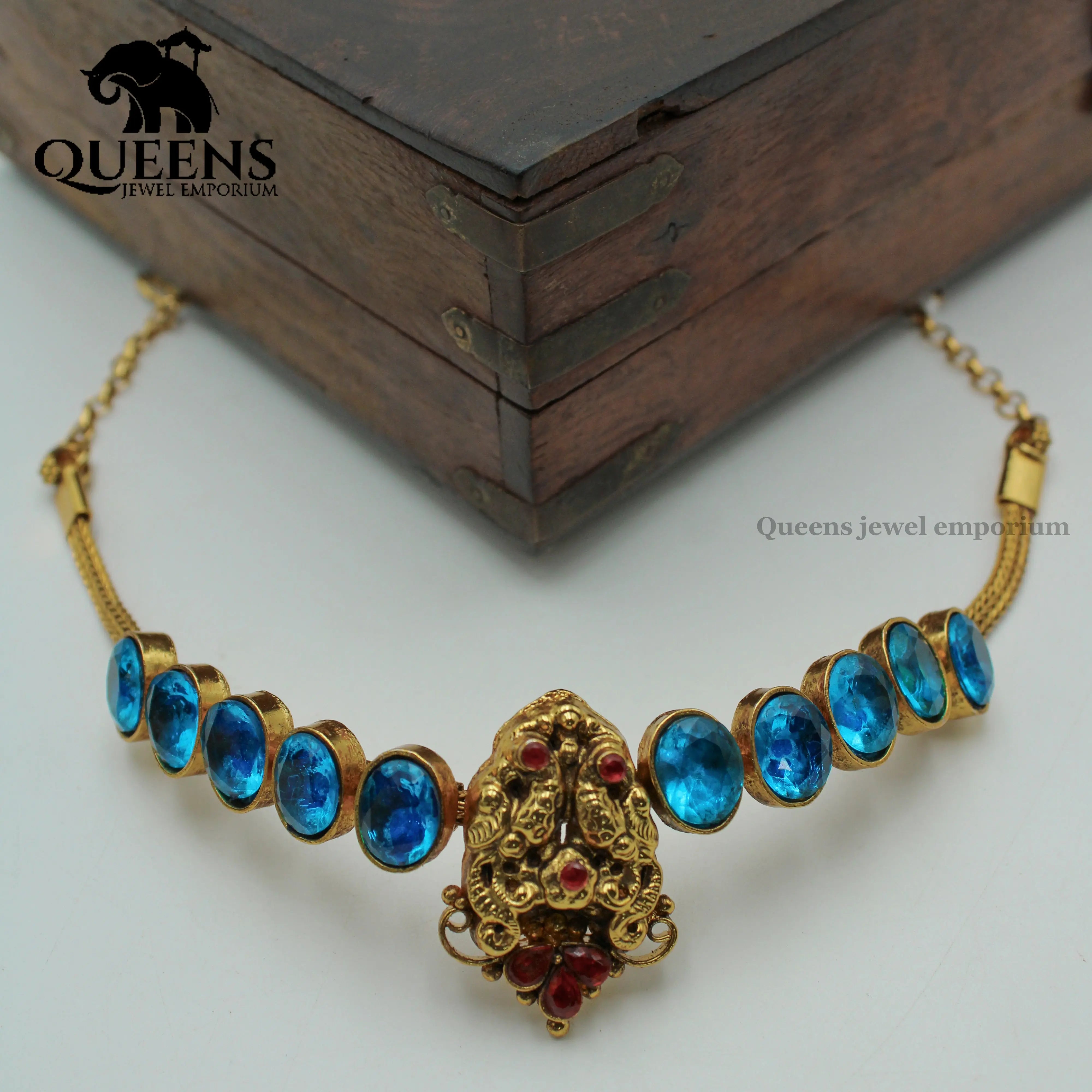 ANKITA CHOKER - BLUE - Queens Jewel Emporium