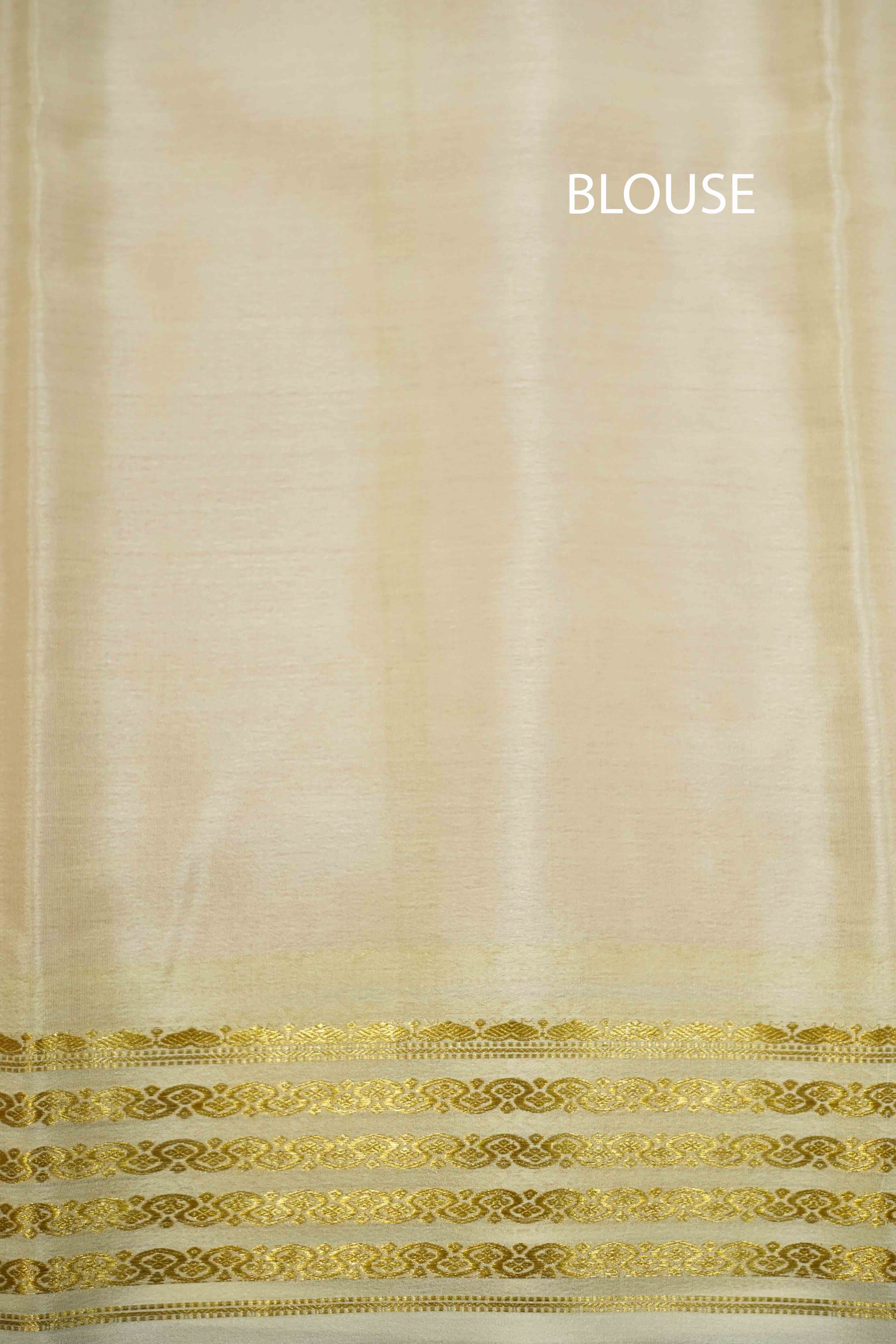 APPLE BLOSSEM WITH SANDAL MYSORE SILK SAREE - Queens Jewel Emporium