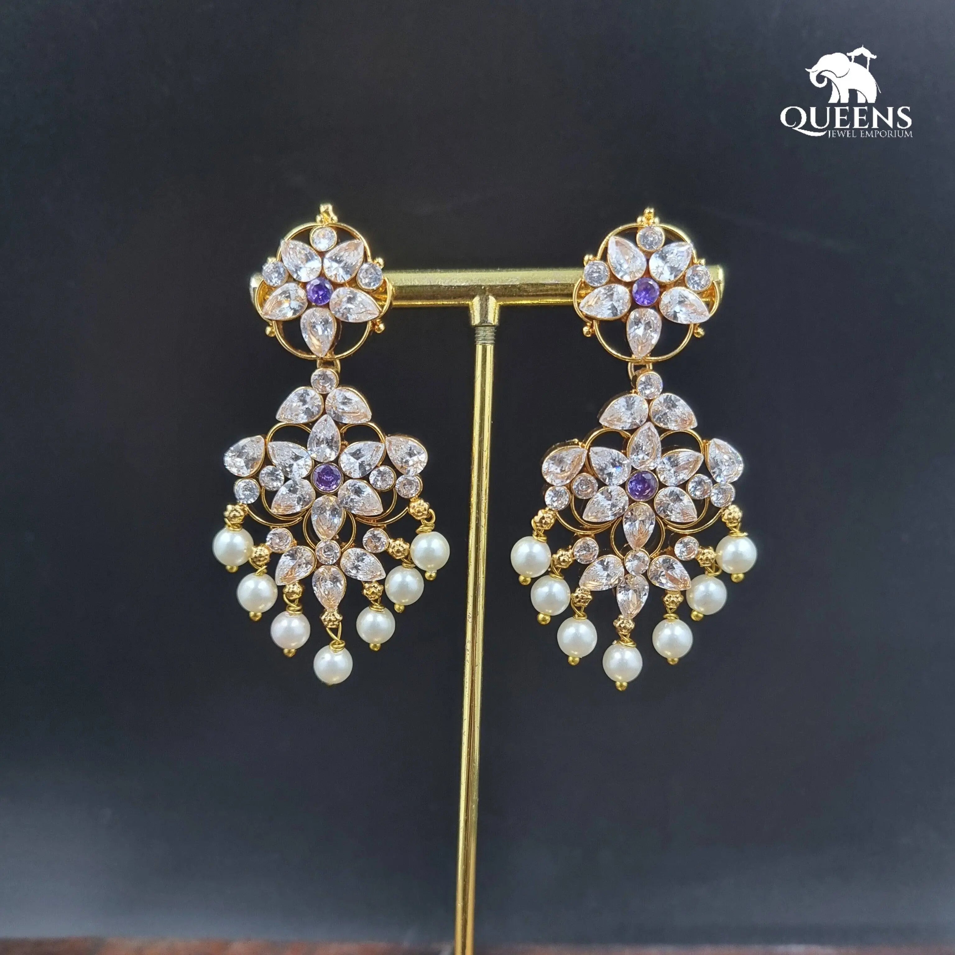 AVANTHINI ZIRCON EARRINGS - Queens Jewel Emporium