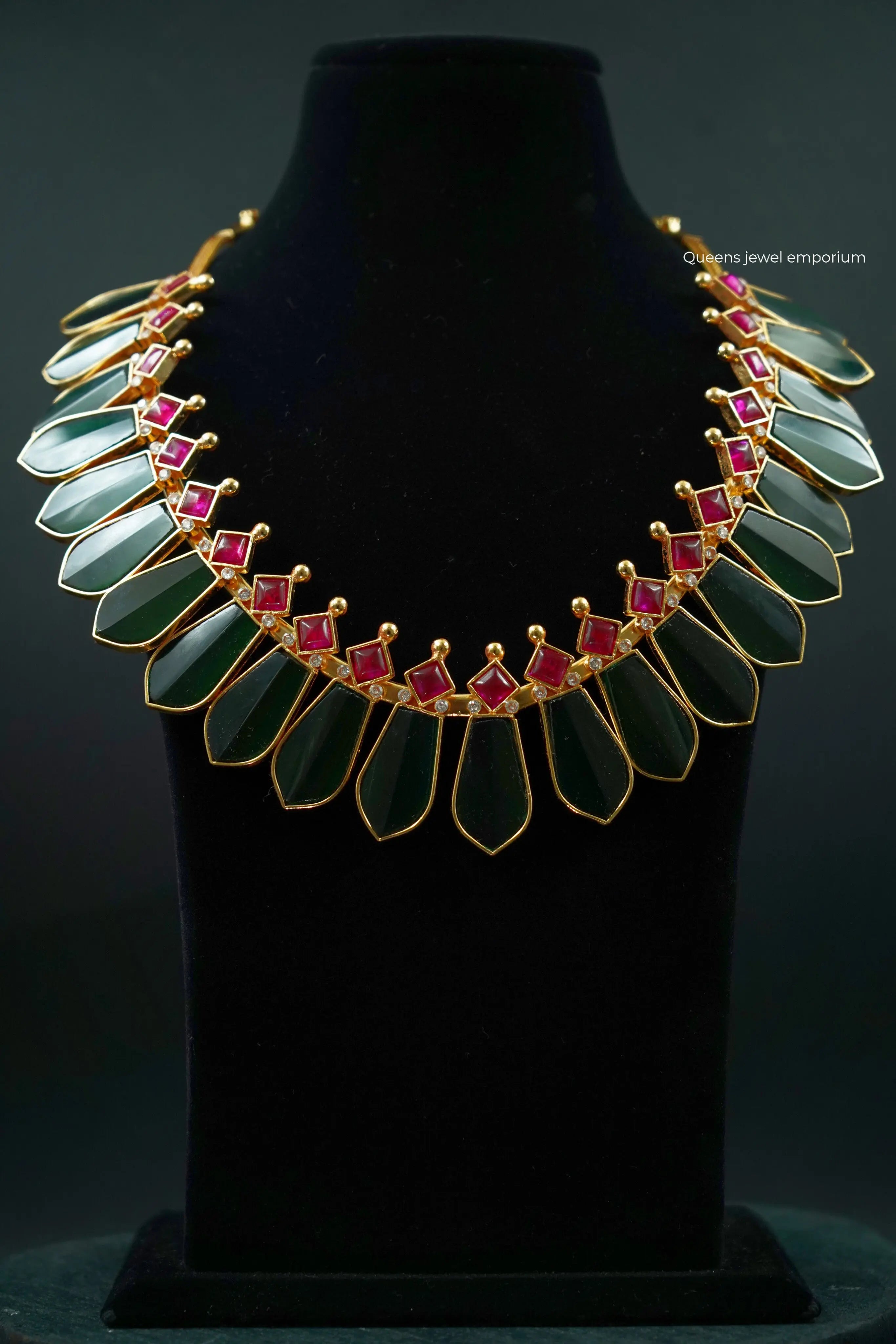Aranya Kemp Leaf Necklace Queens Jewel Emporium