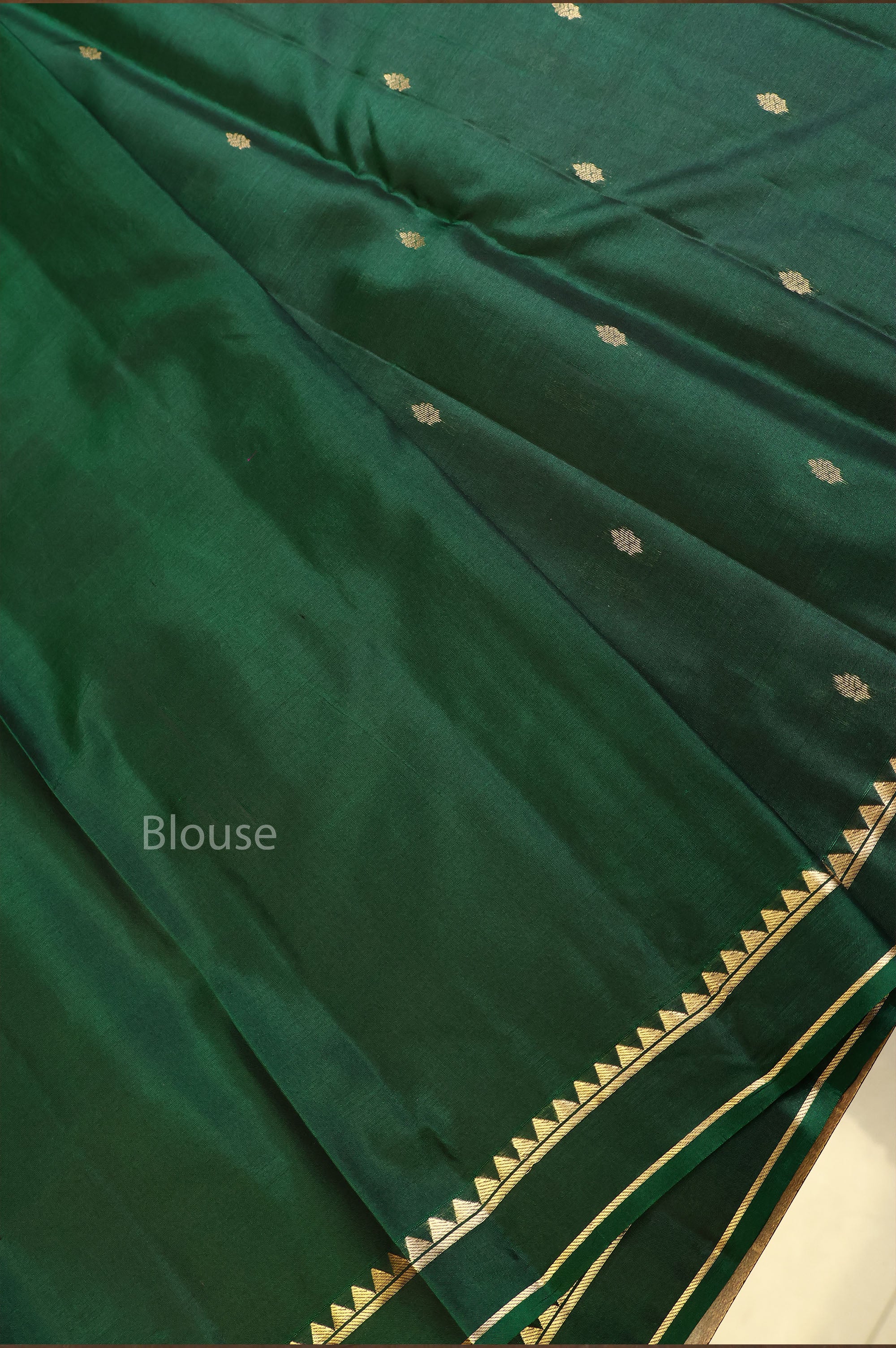 Bottle Green Pure Kanchivaram Silk Saree