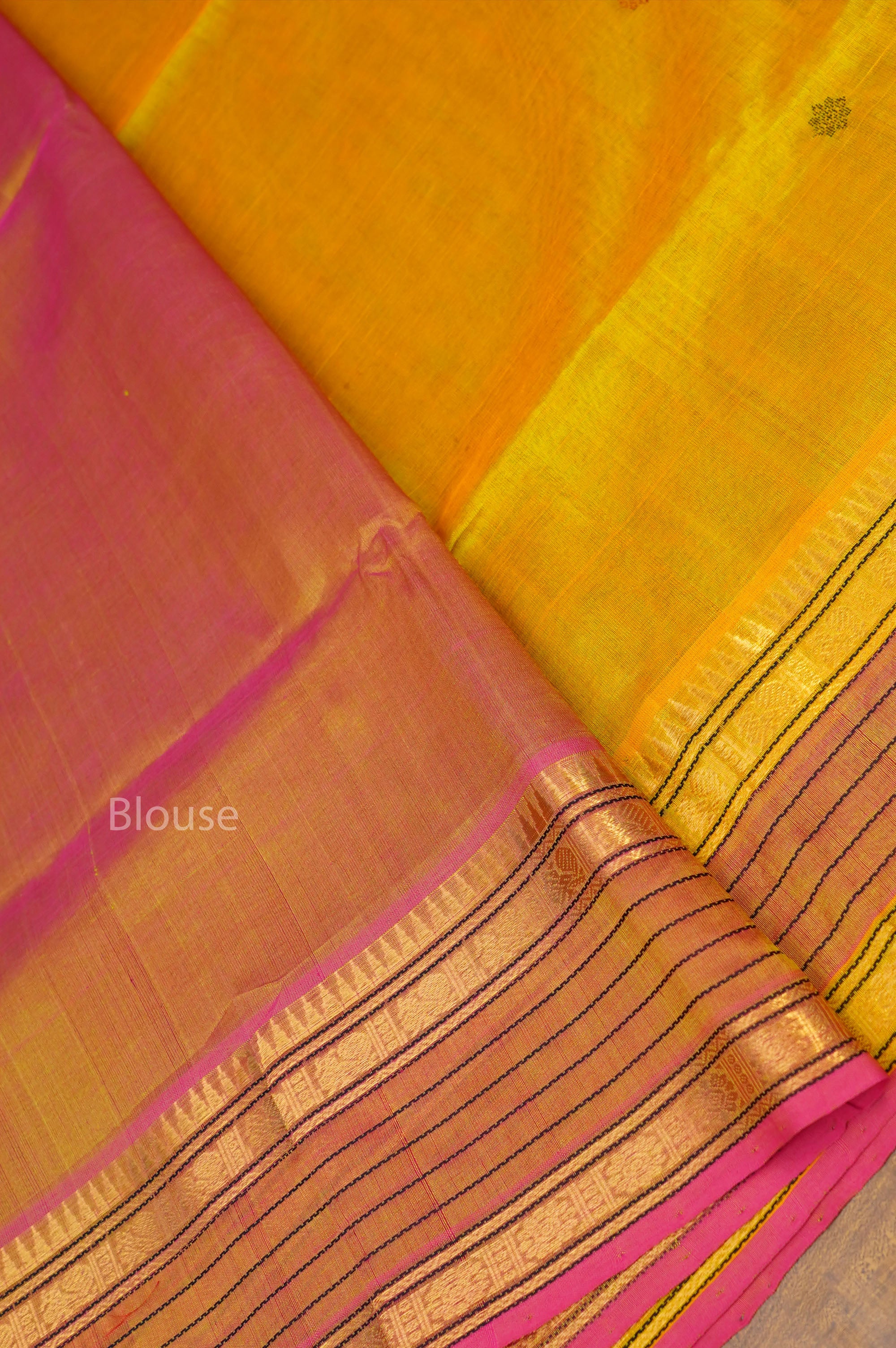 Green With Pink Pure Silk Cotton Saree