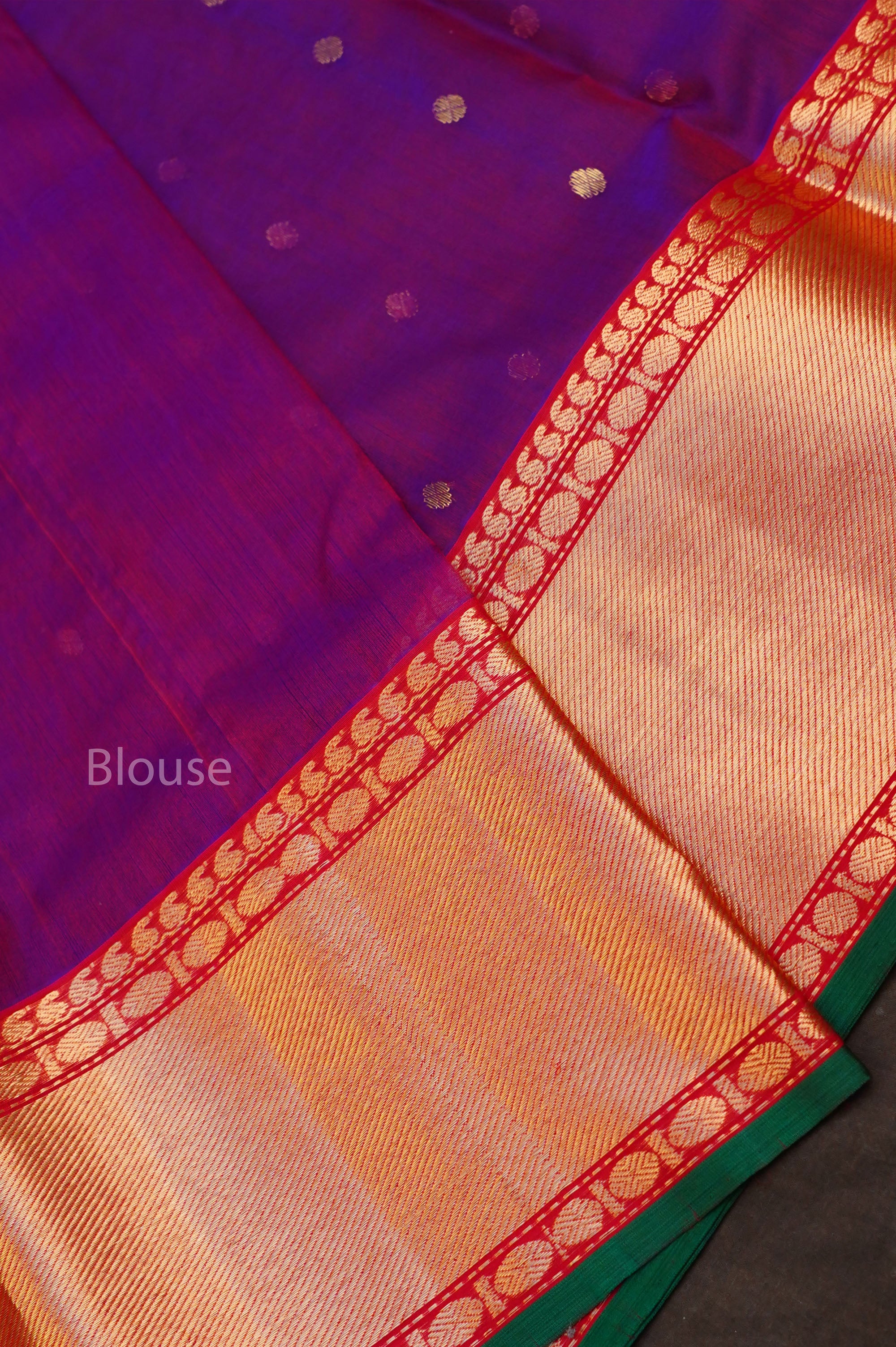 Purple -Traditional Chanderi Katan Silk Handloom Saree