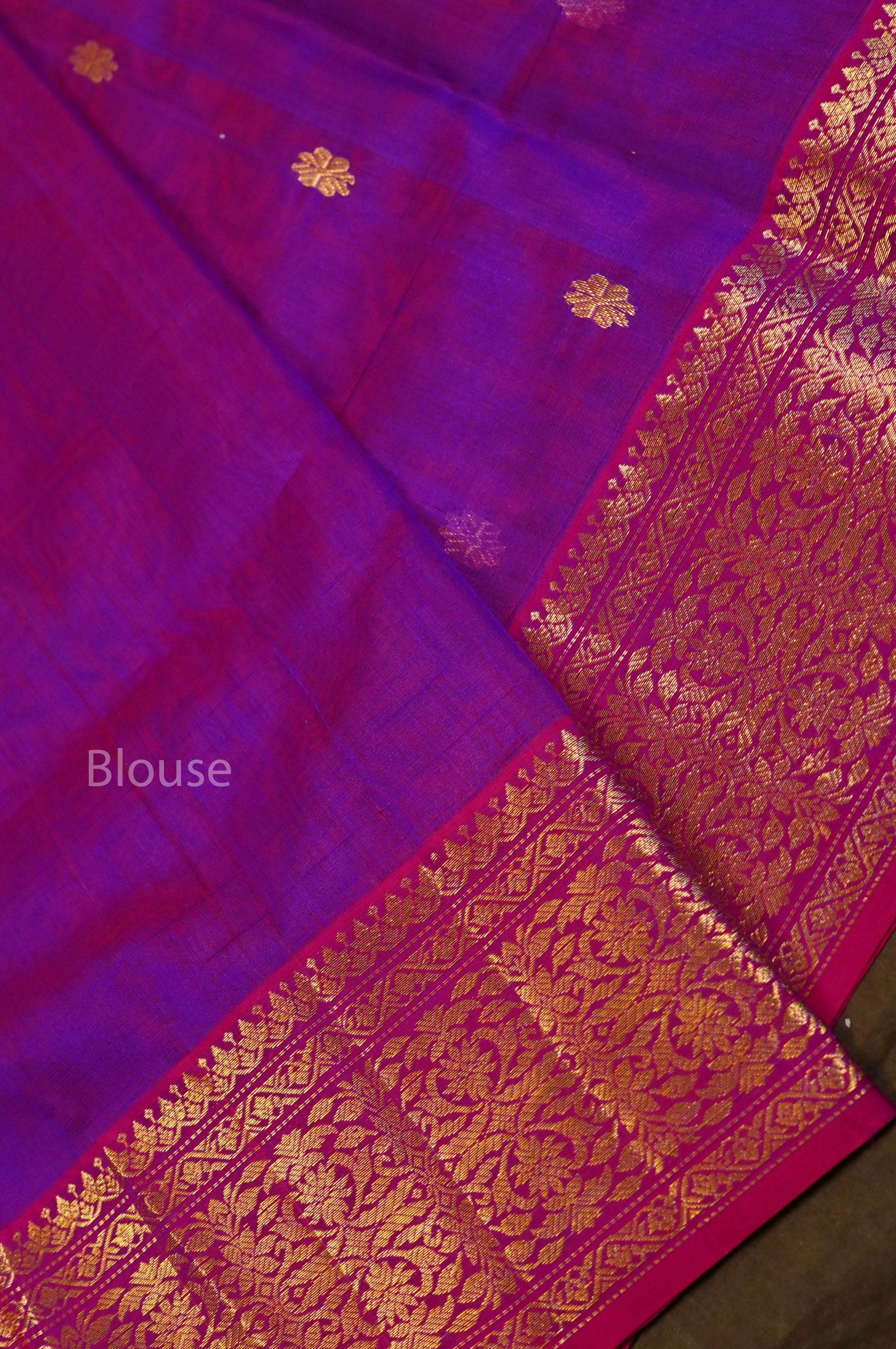 Purple Chanderi Katan Silk Handloom Saree