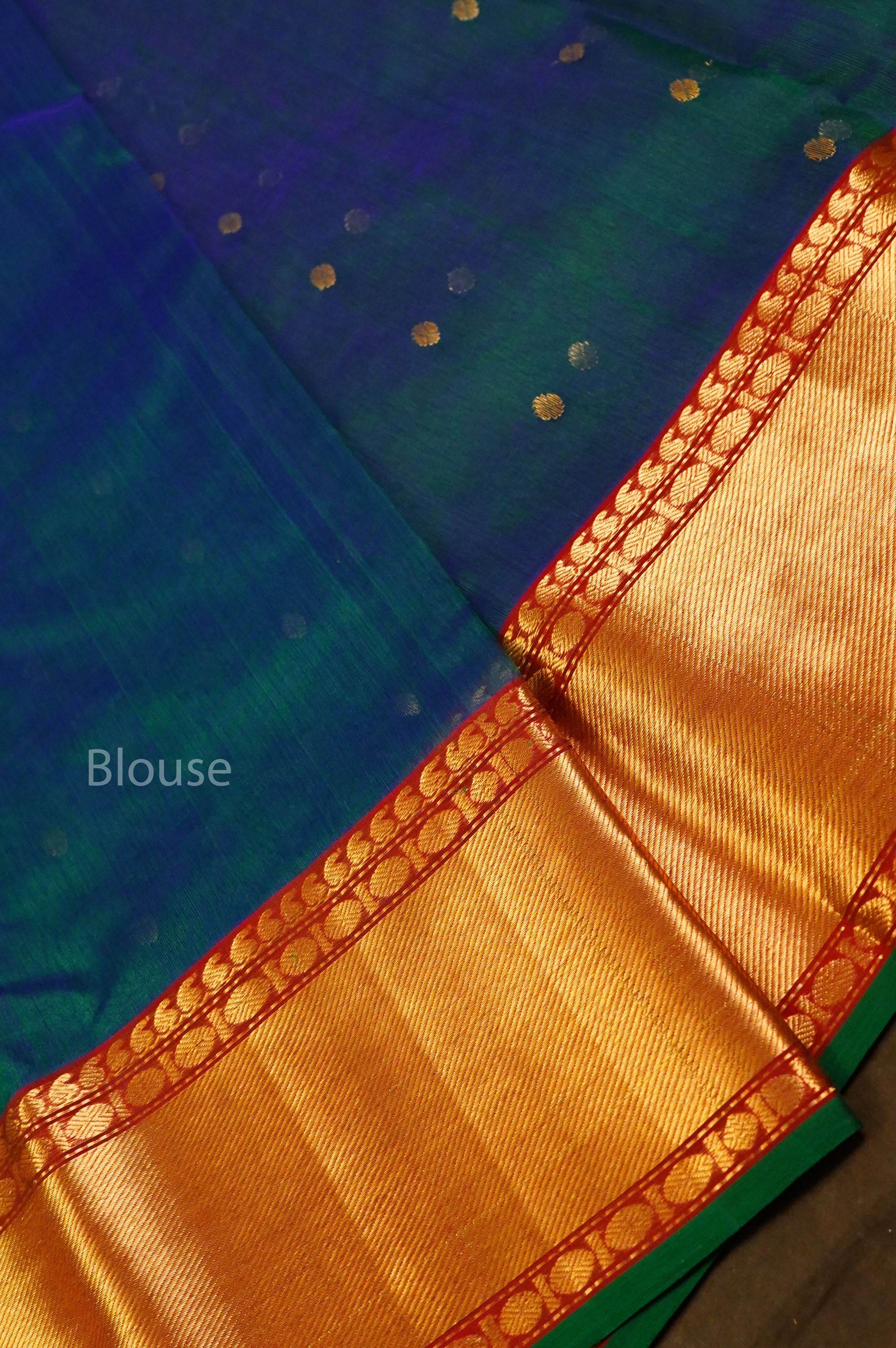 Peacock Green -Traditional Chanderi Katan Silk Handloom Saree