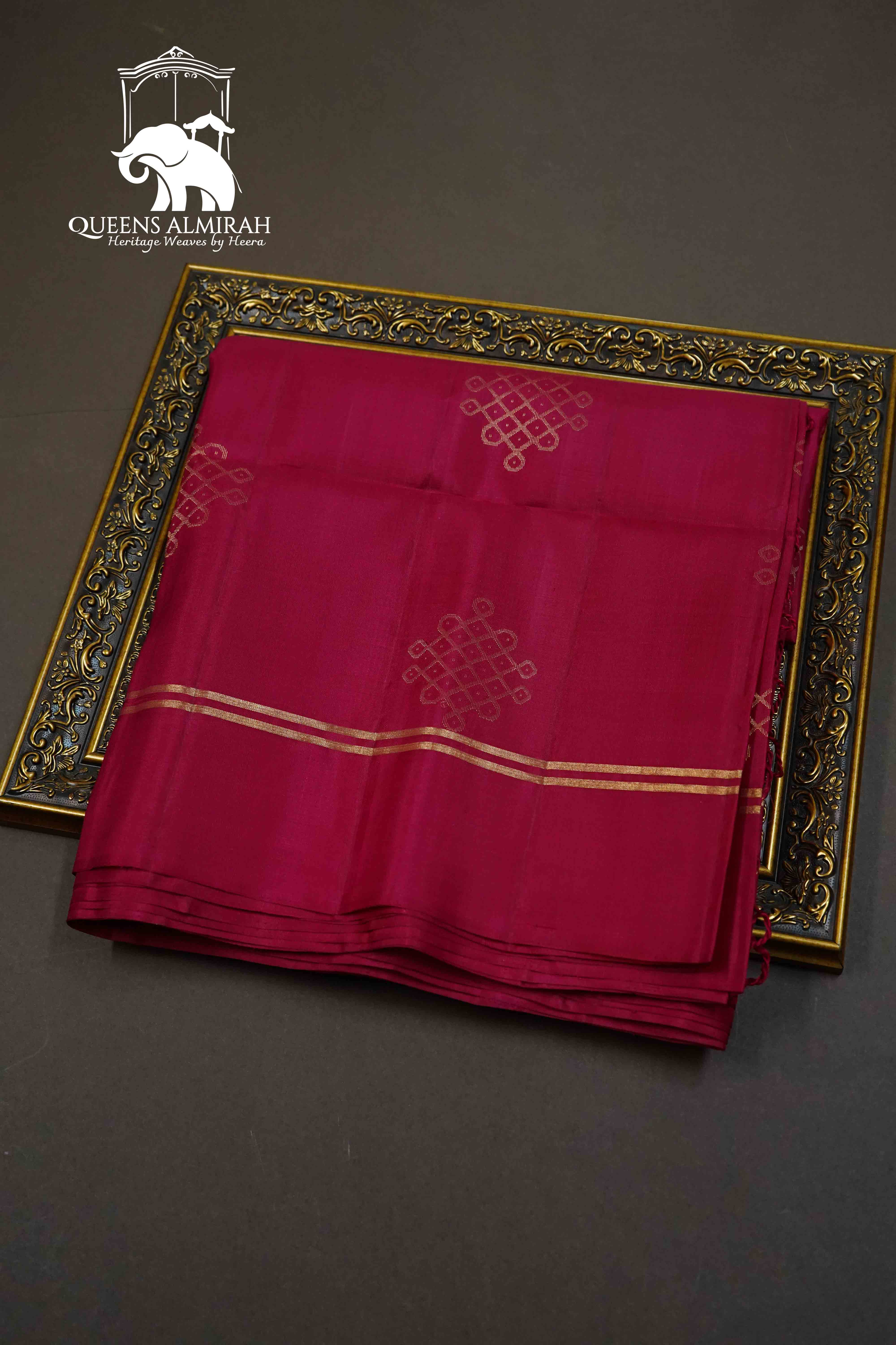 BEETROOT PINK PURE KANCHI SOFT SILK SAREE - Queens Jewel Emporium