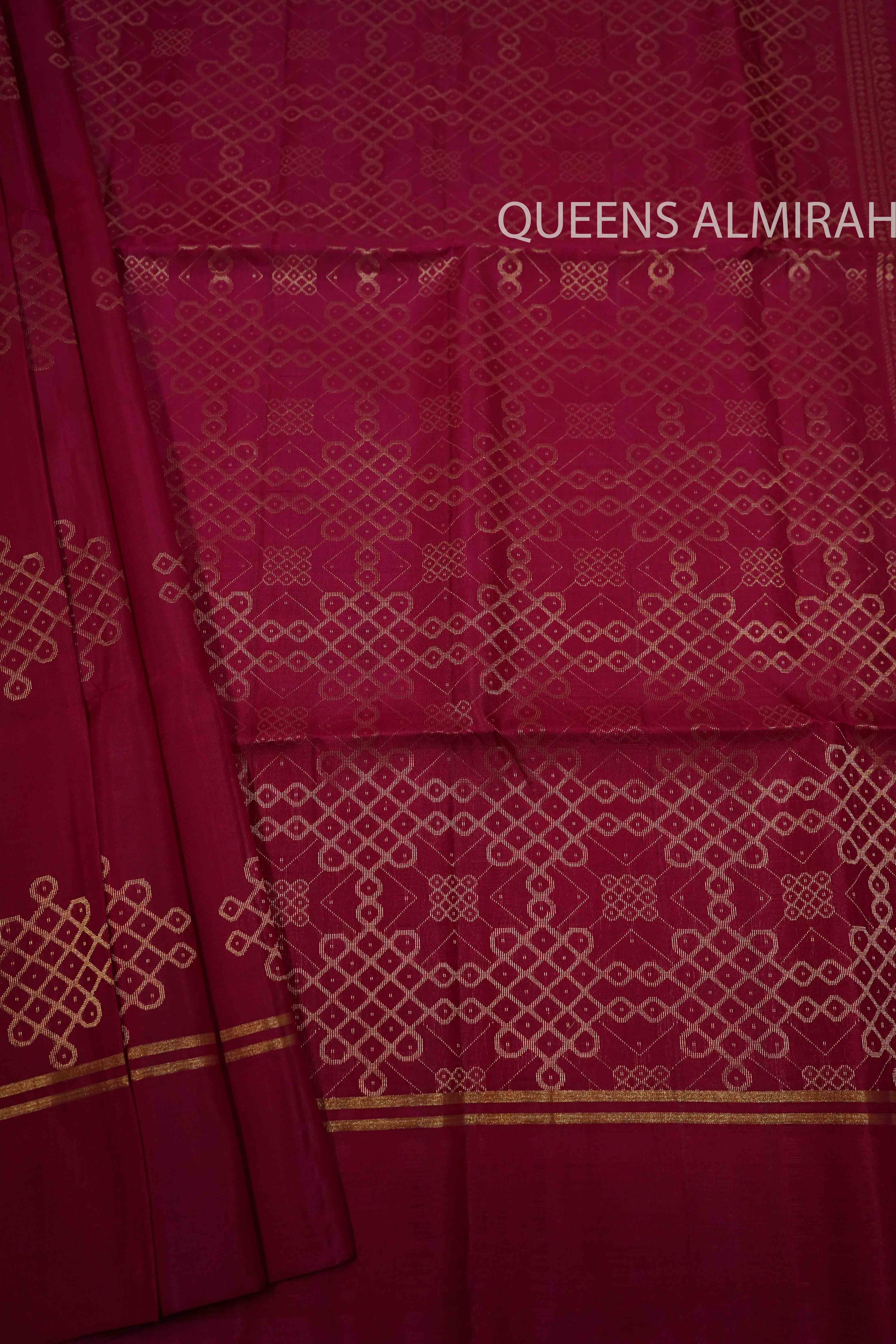 BEETROOT PINK PURE KANCHI SOFT SILK SAREE - Queens Jewel Emporium