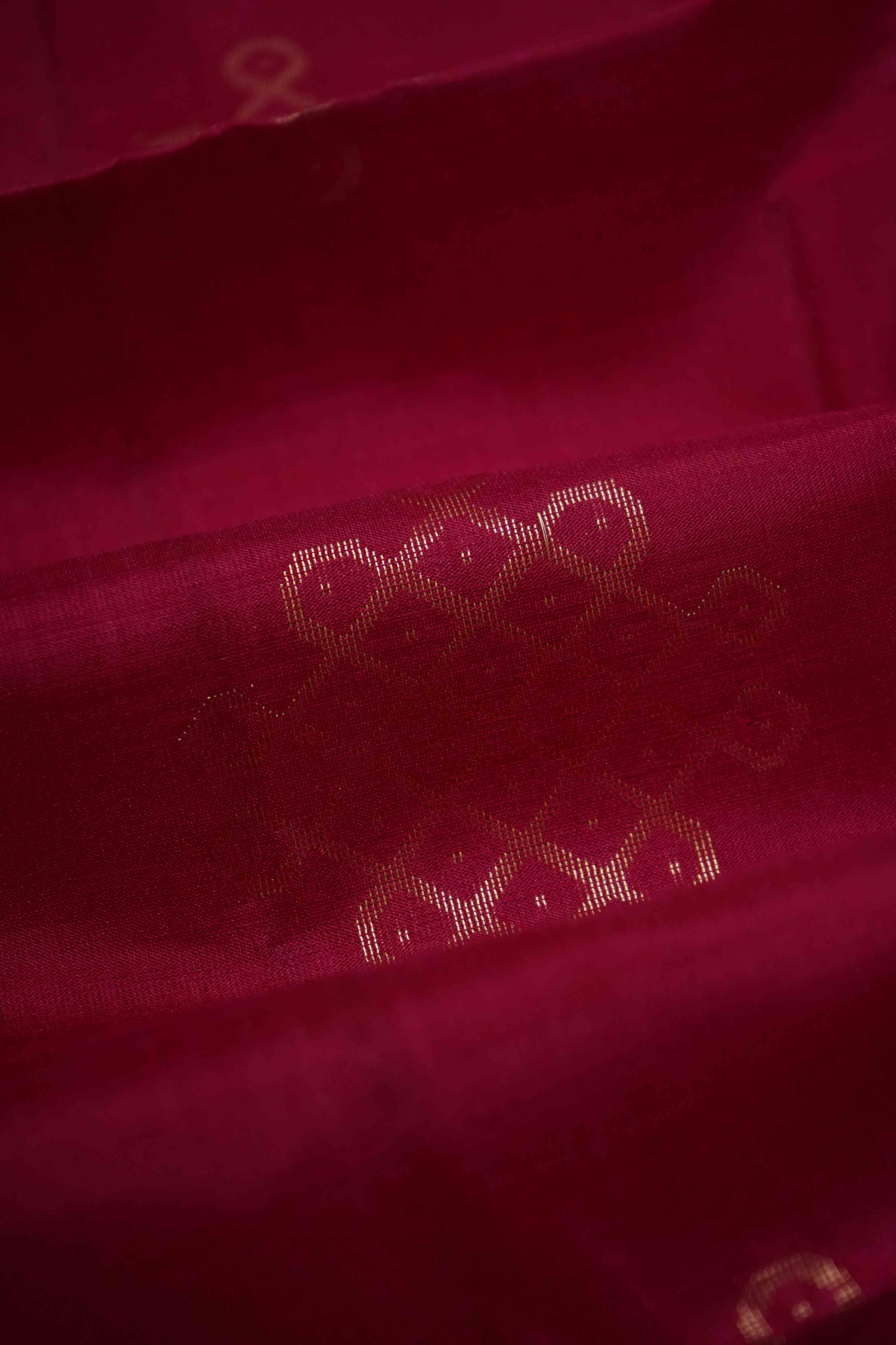 BEETROOT PINK PURE KANCHI SOFT SILK SAREE - Queens Jewel Emporium