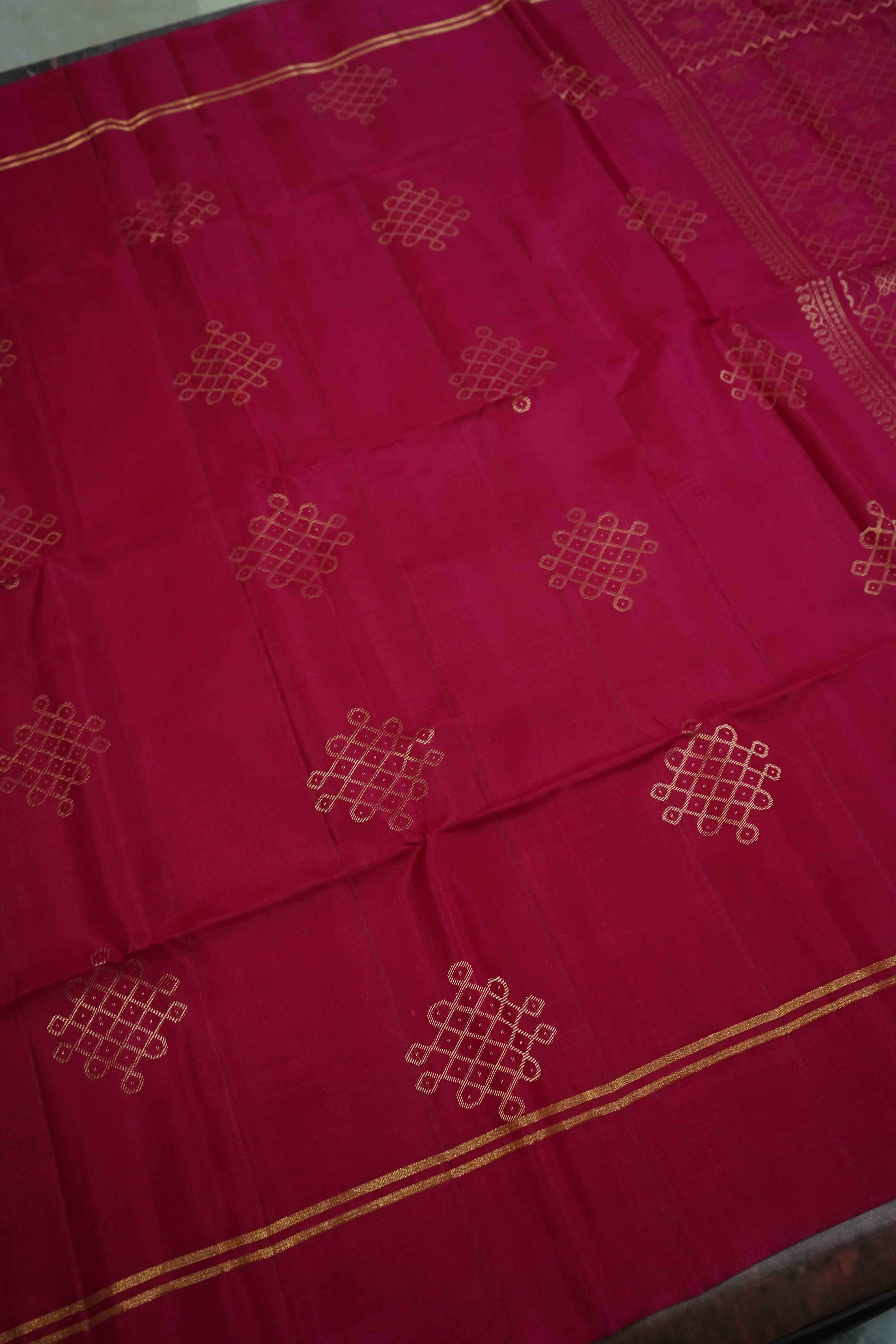 BEETROOT PINK PURE KANCHI SOFT SILK SAREE - Queens Jewel Emporium