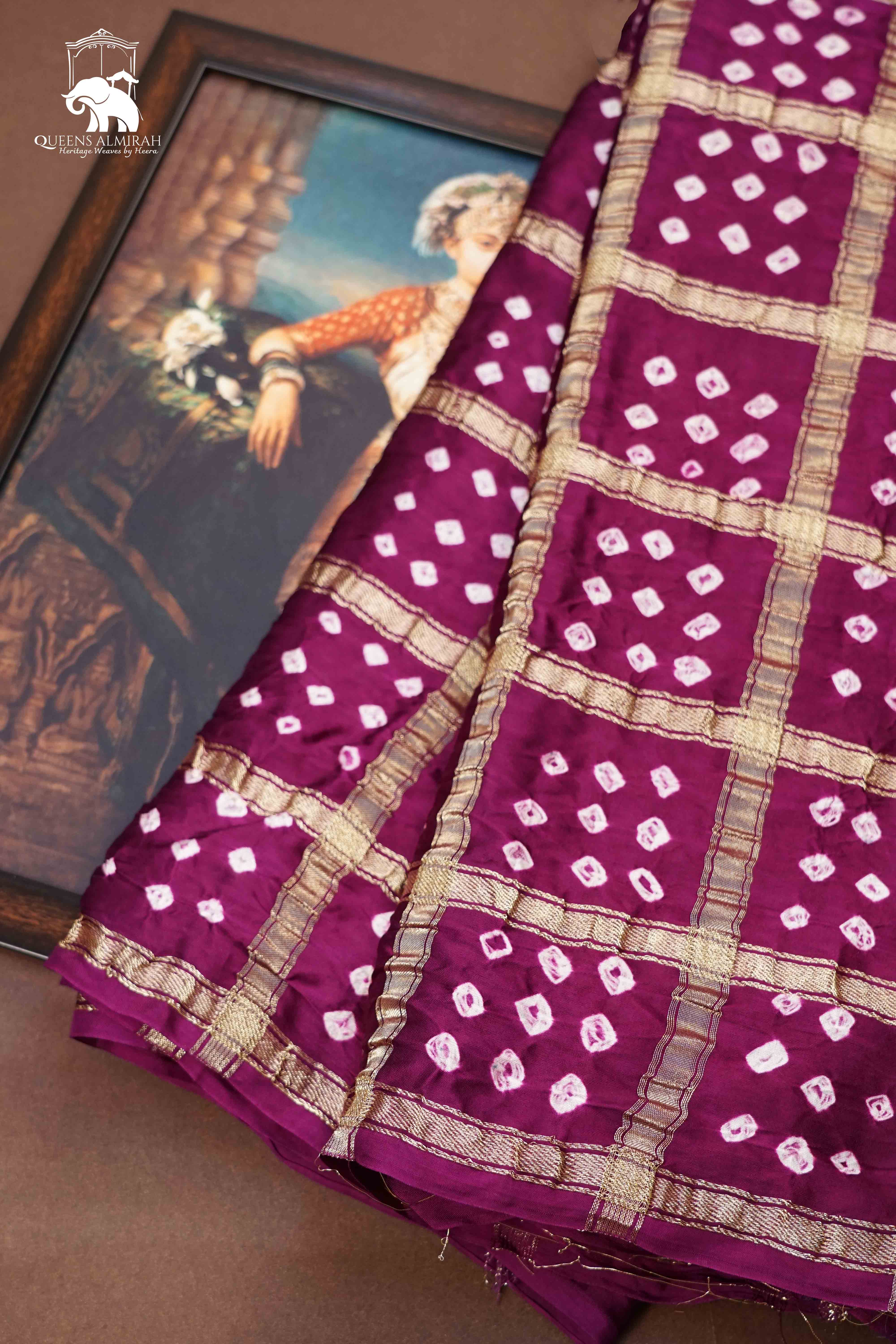 BERRY PURPLE  MODAL SILK SAREE - Queens Jewel Emporium