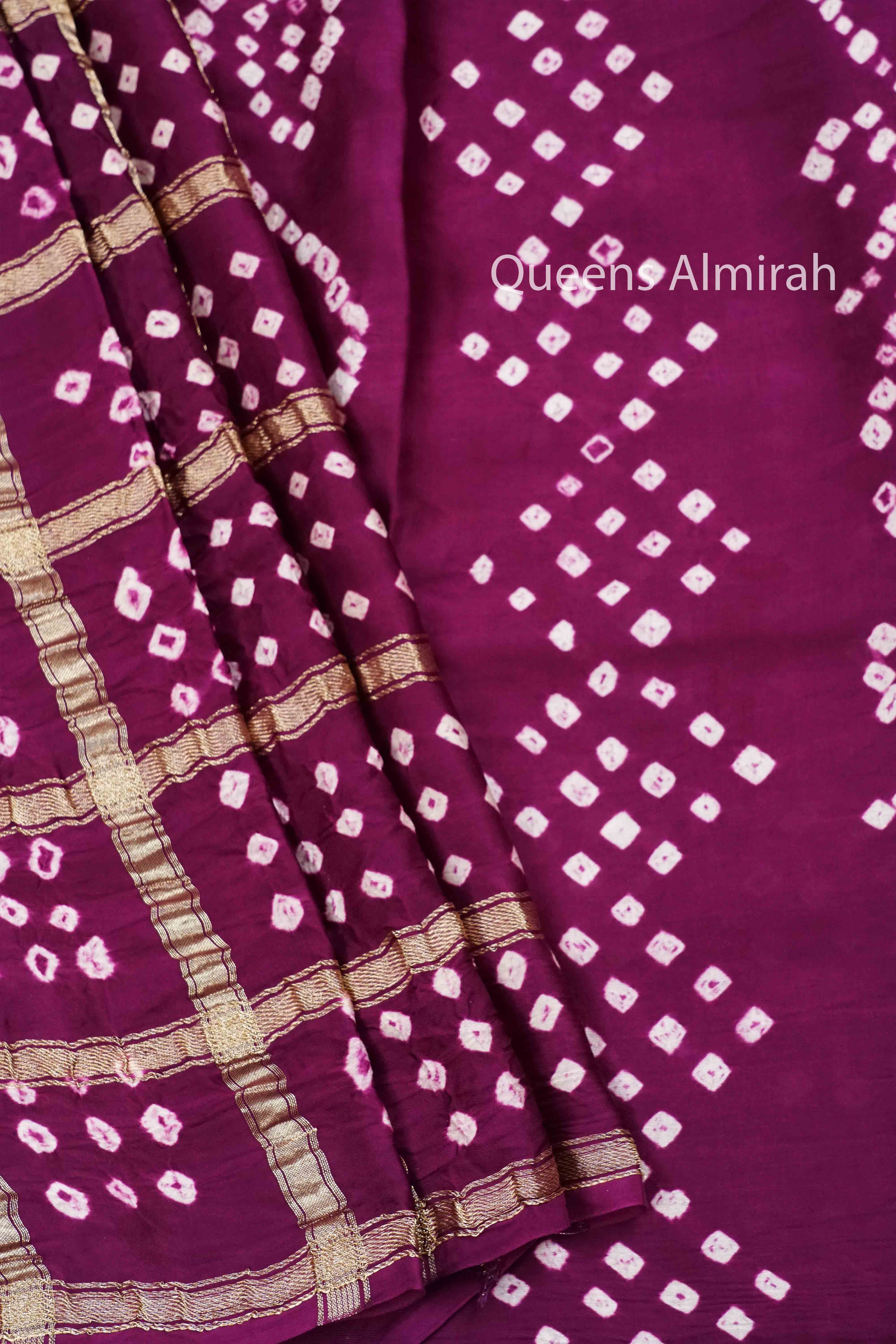 BERRY PURPLE  MODAL SILK SAREE - Queens Jewel Emporium