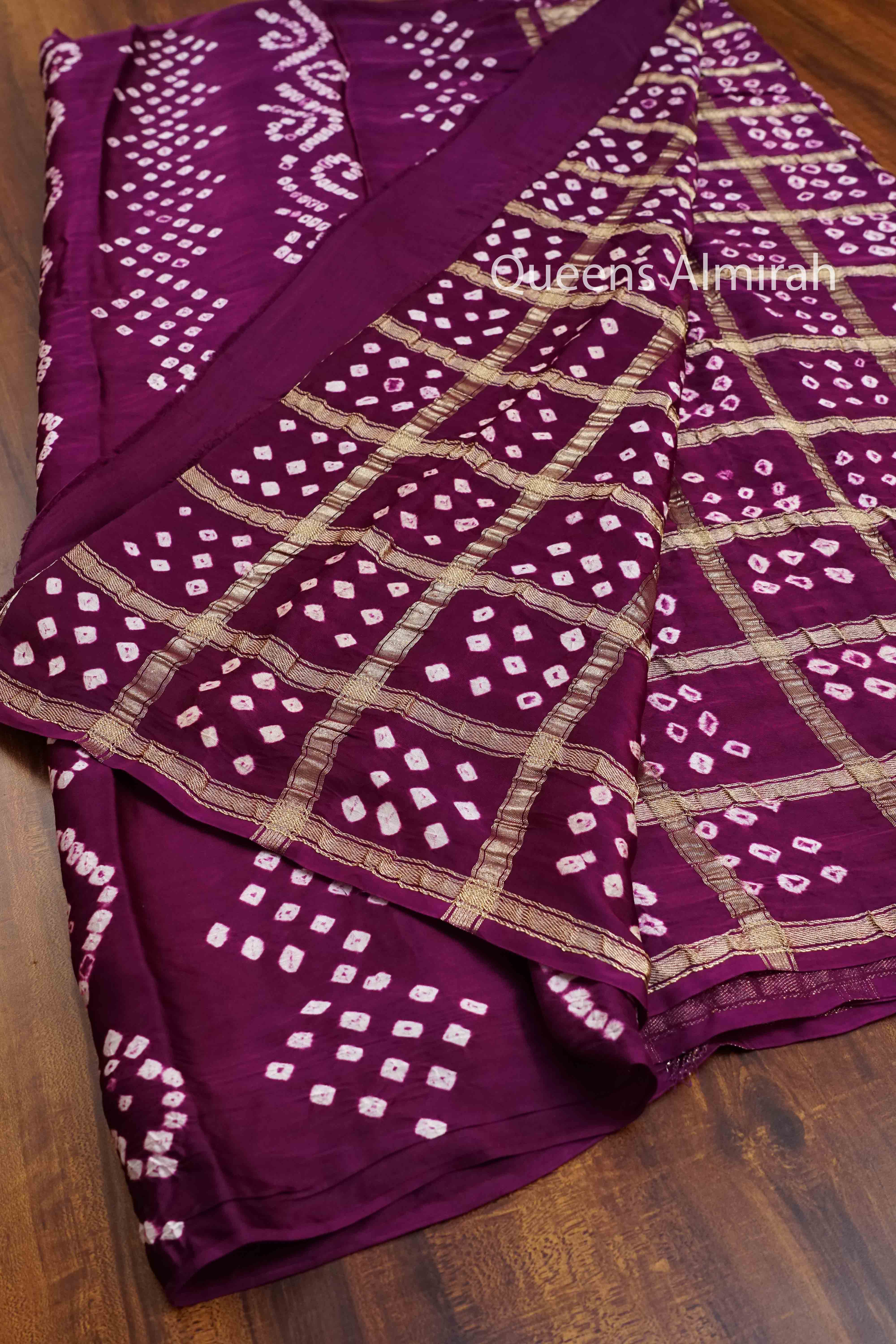 BERRY PURPLE  MODAL SILK SAREE - Queens Jewel Emporium