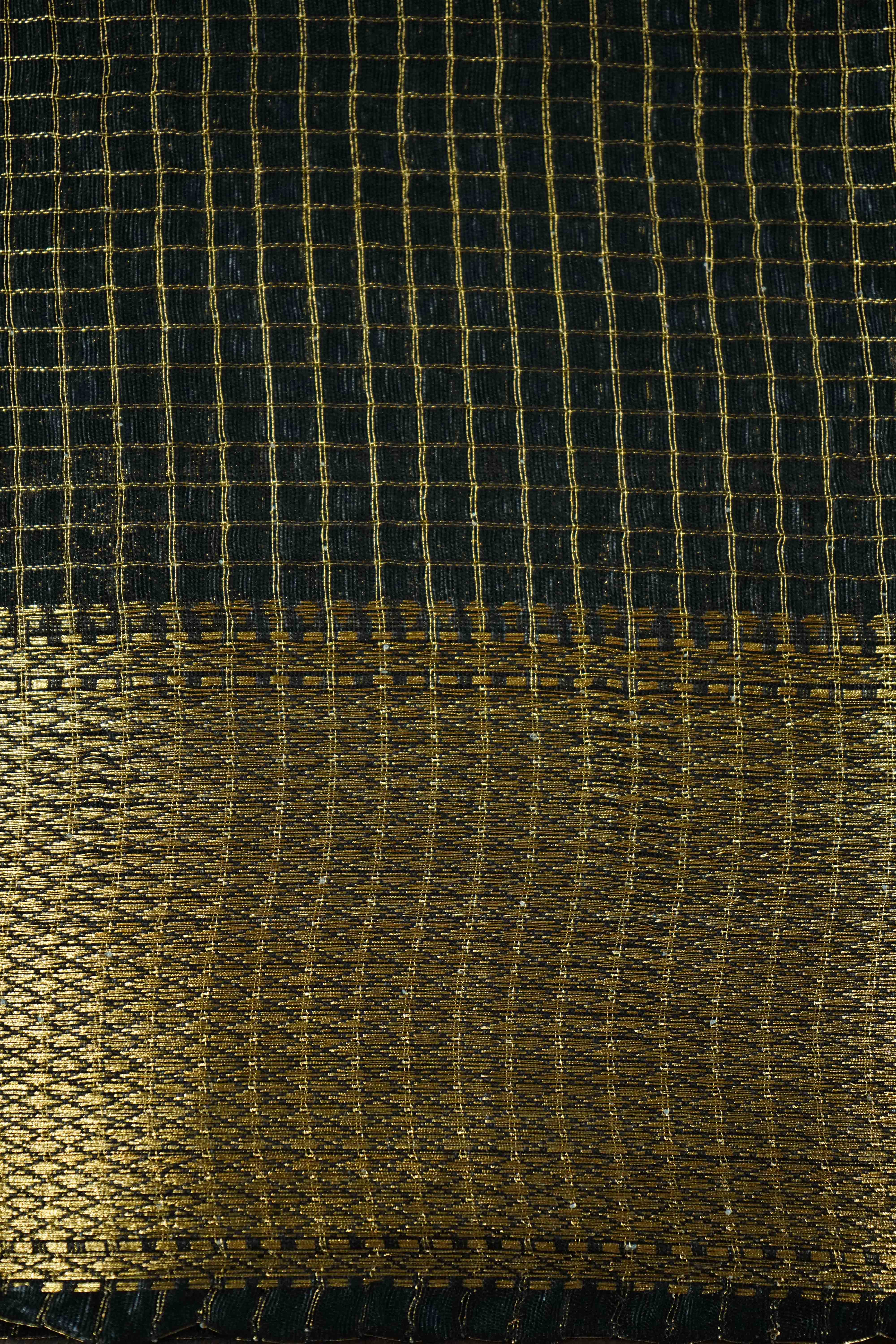 BLACK MAHESHWARI SAREE - Queens Jewel Emporium