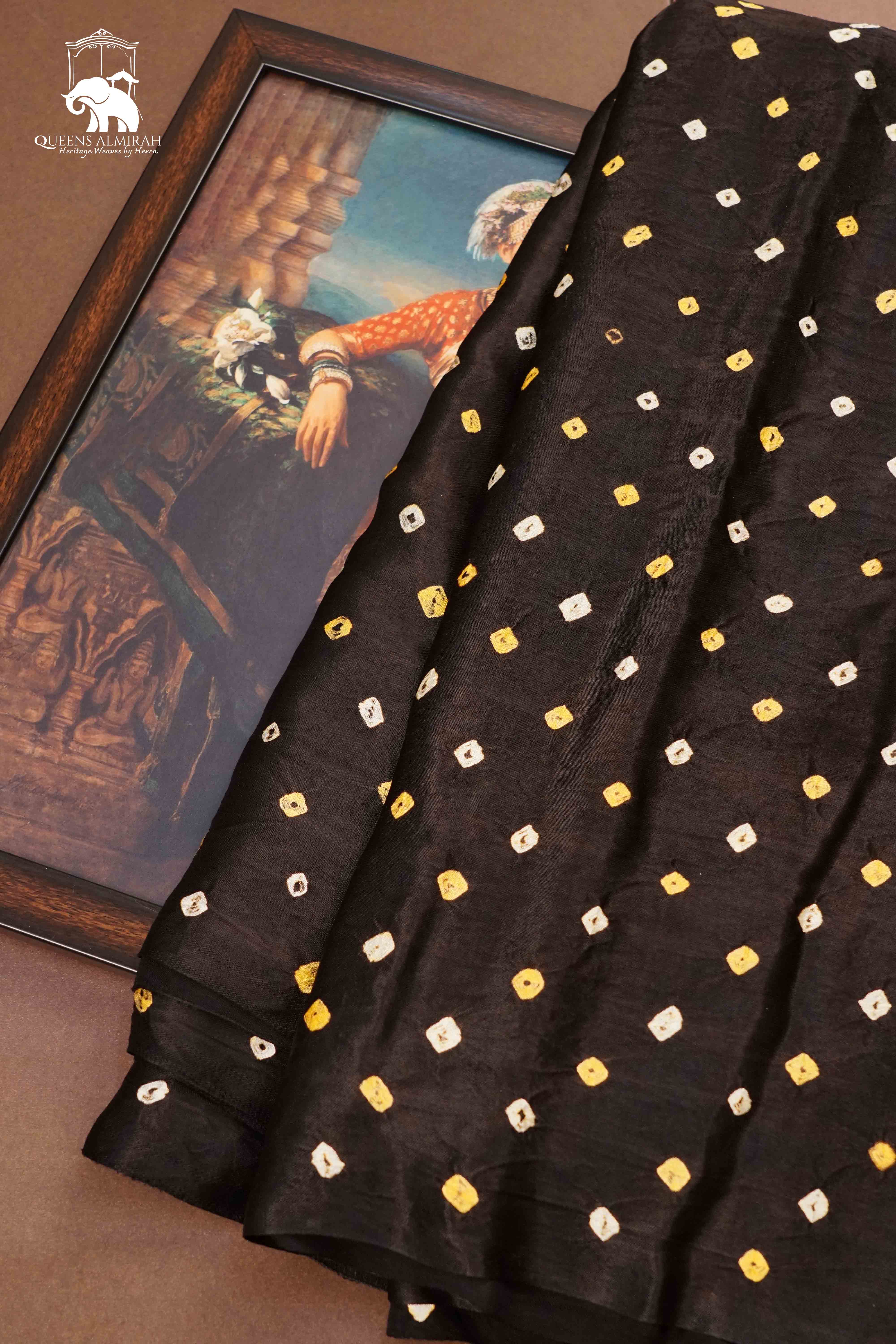 BLACK MODAL SILK SAREE - Queens Jewel Emporium