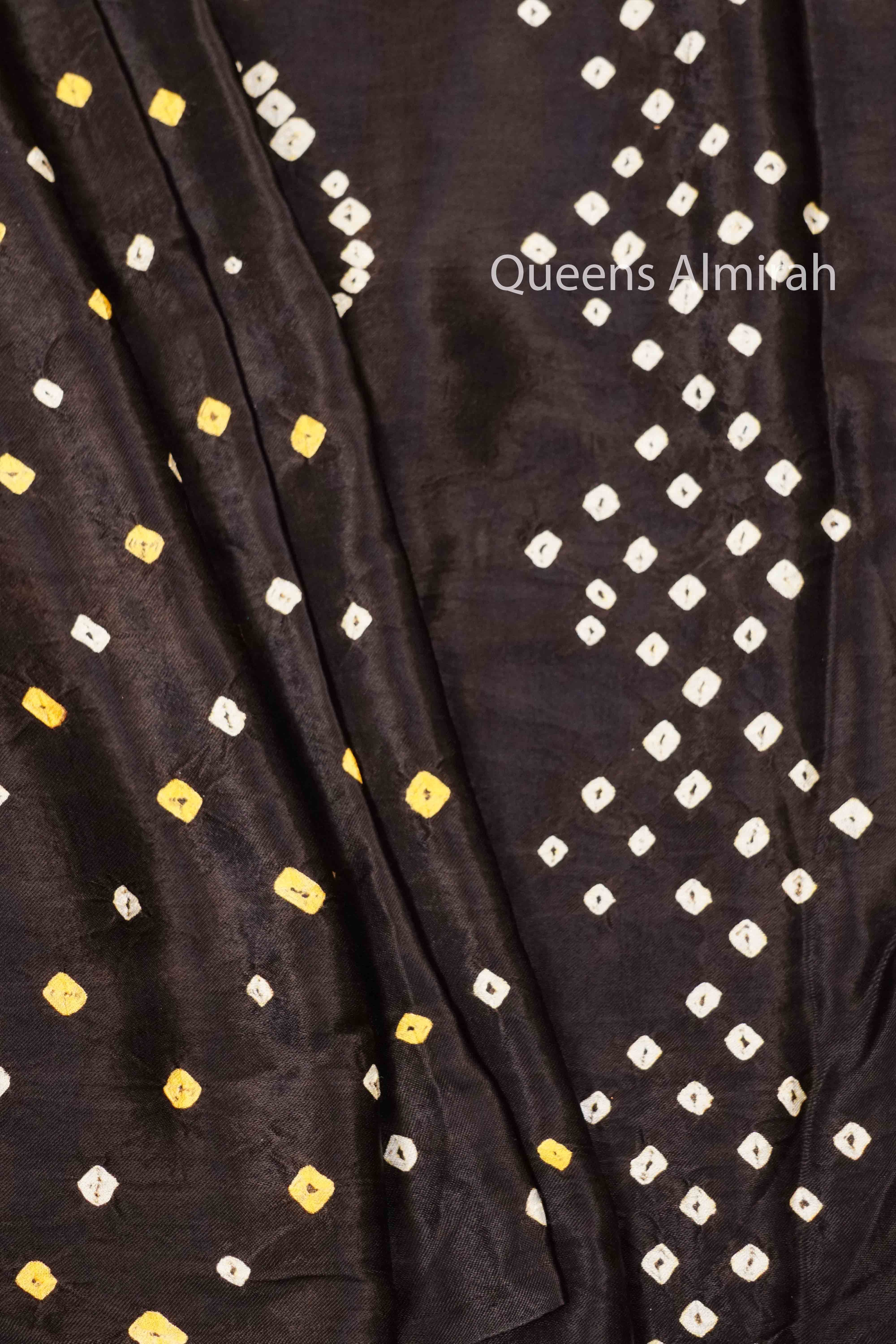 BLACK MODAL SILK SAREE - Queens Jewel Emporium