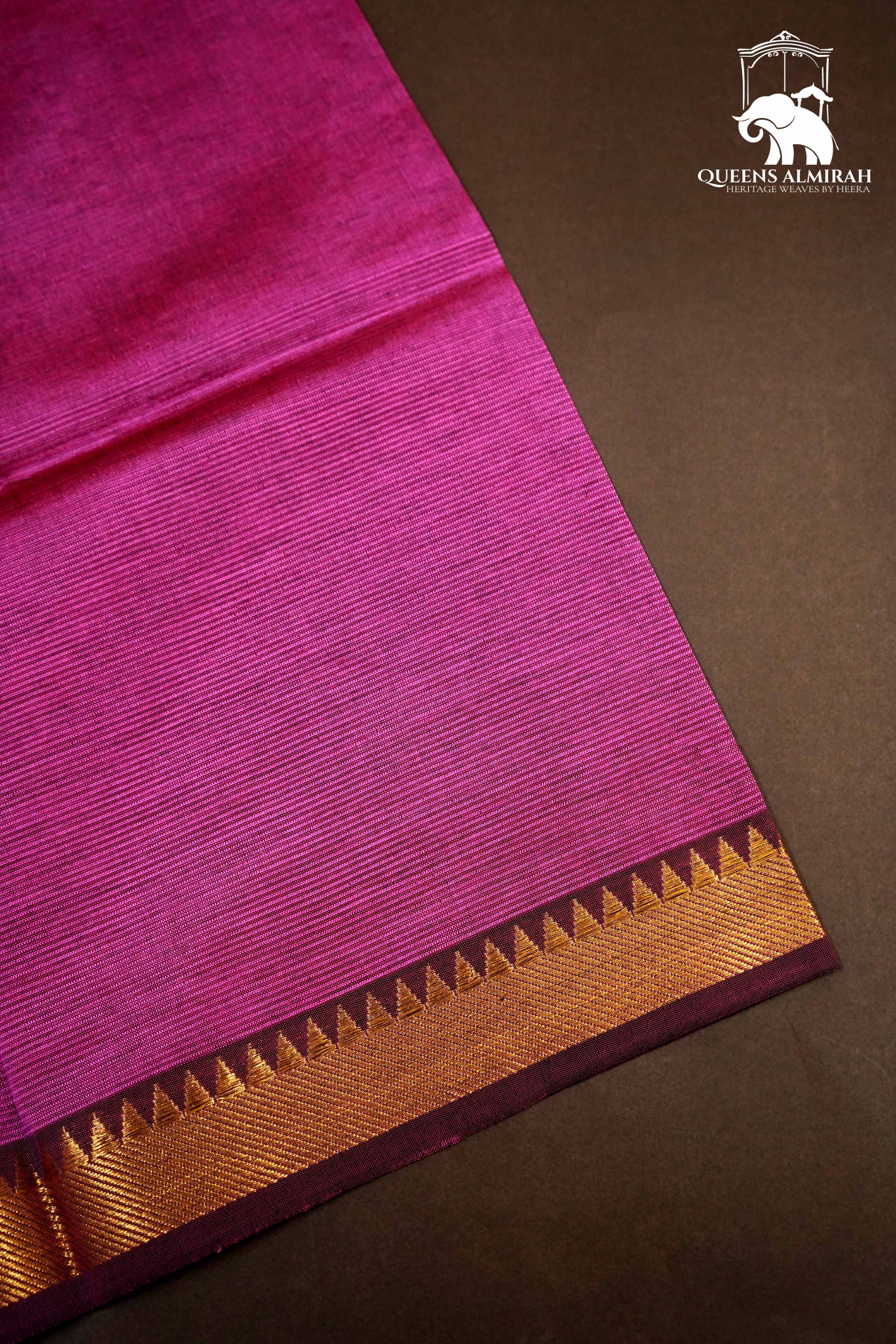 BLACK WITH GOLD BORDER MANGALGIRI SAREE - Queens Jewel Emporium