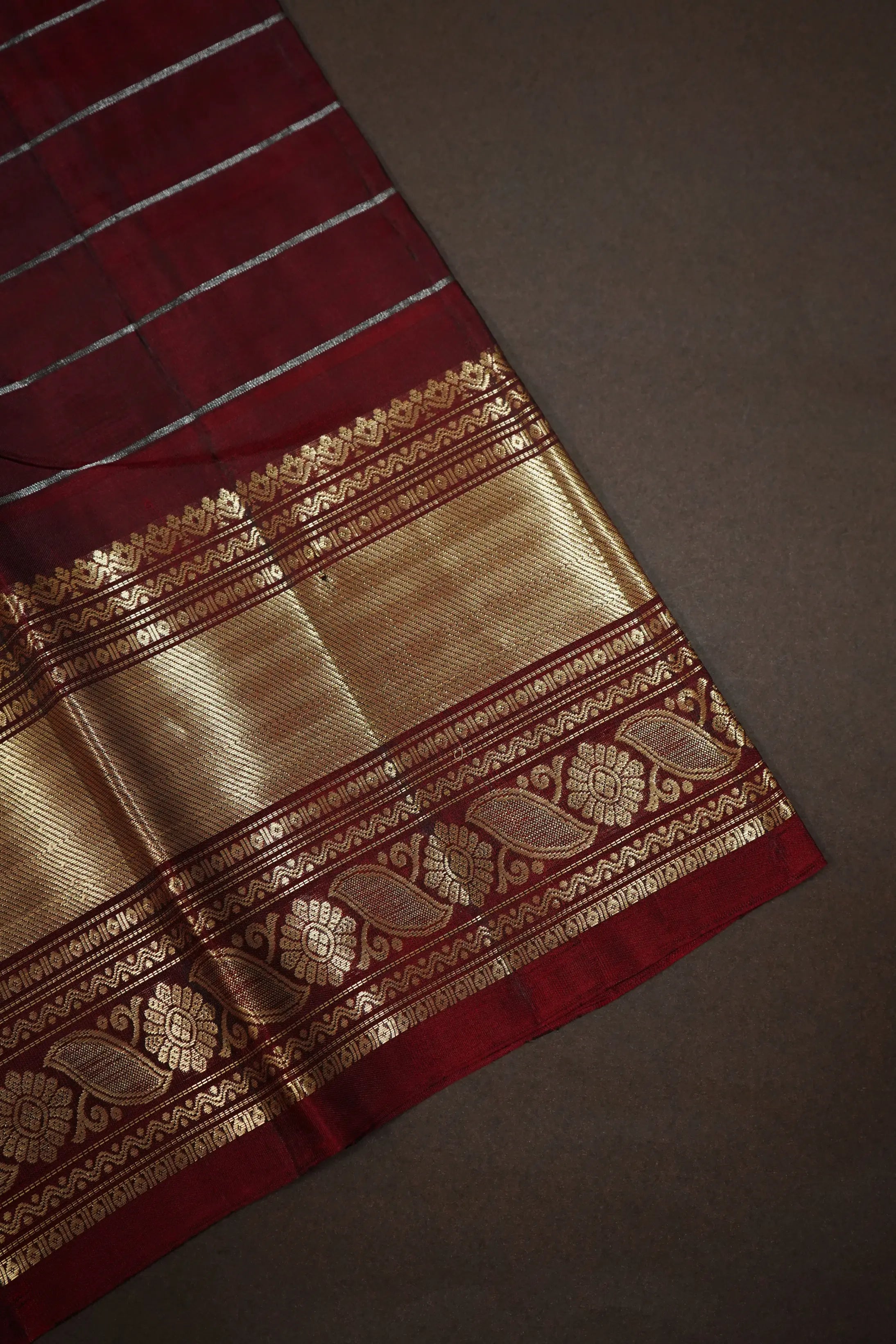 BLUE DIANE WITH WINE BERRY PURE  KANCHIVARAM SILK SAREE - Queens Jewel Emporium