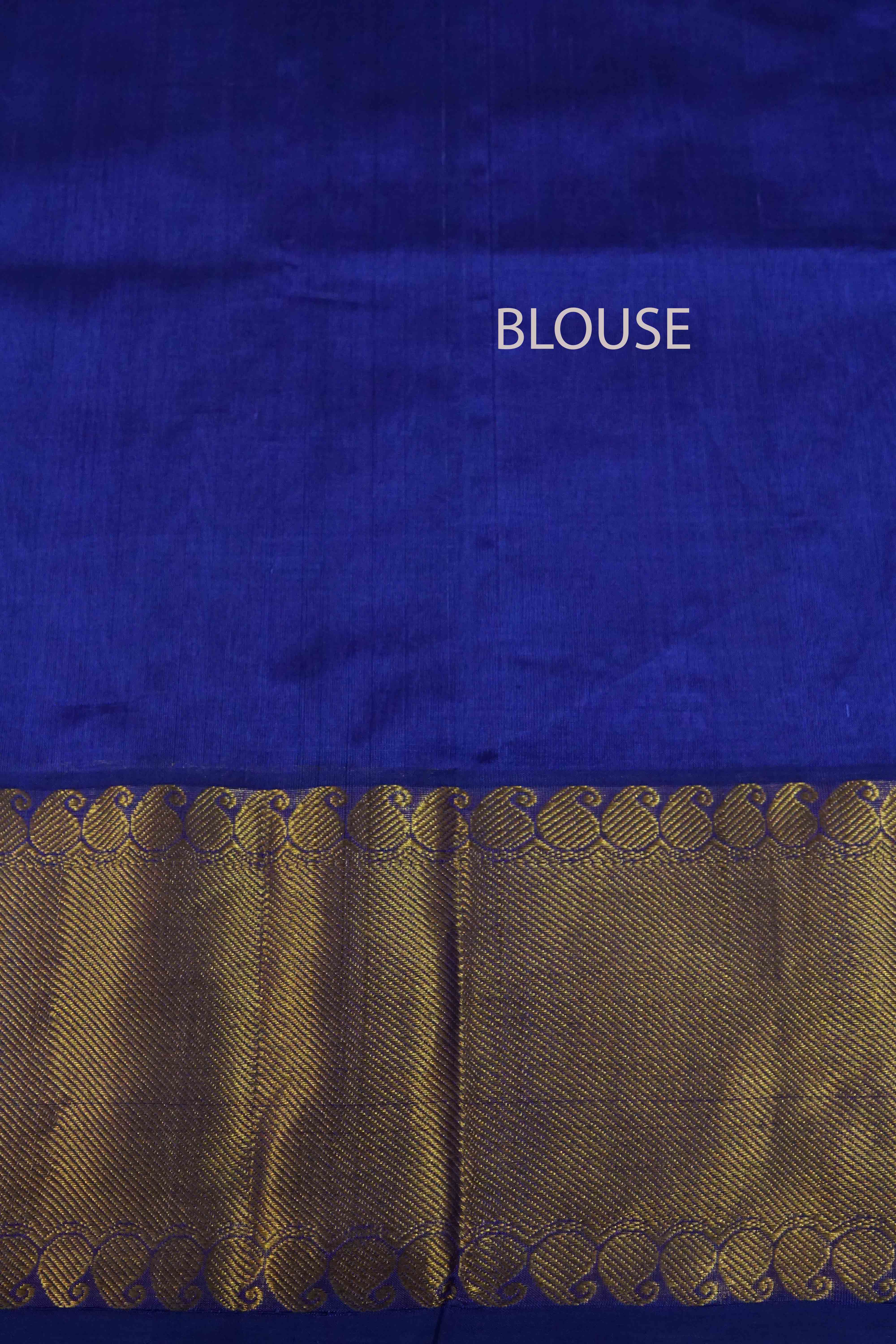 BLUE ORCHID PURE KANCHI SILK COTTON - Queens Jewel Emporium
