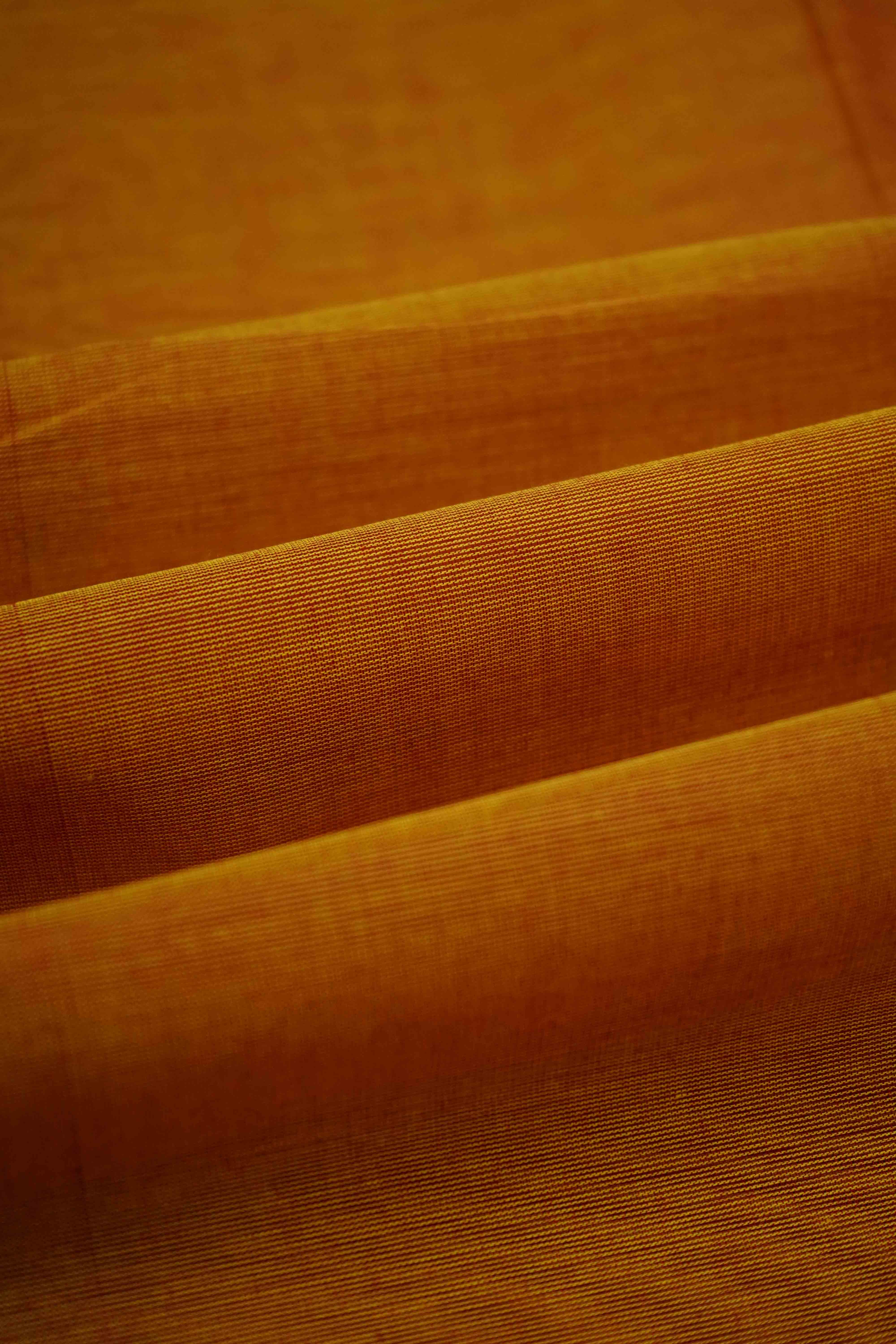 BROWNISH ORANGE WITH MAROON OAK KANCHI COTTON SAREE - Queens Jewel Emporium