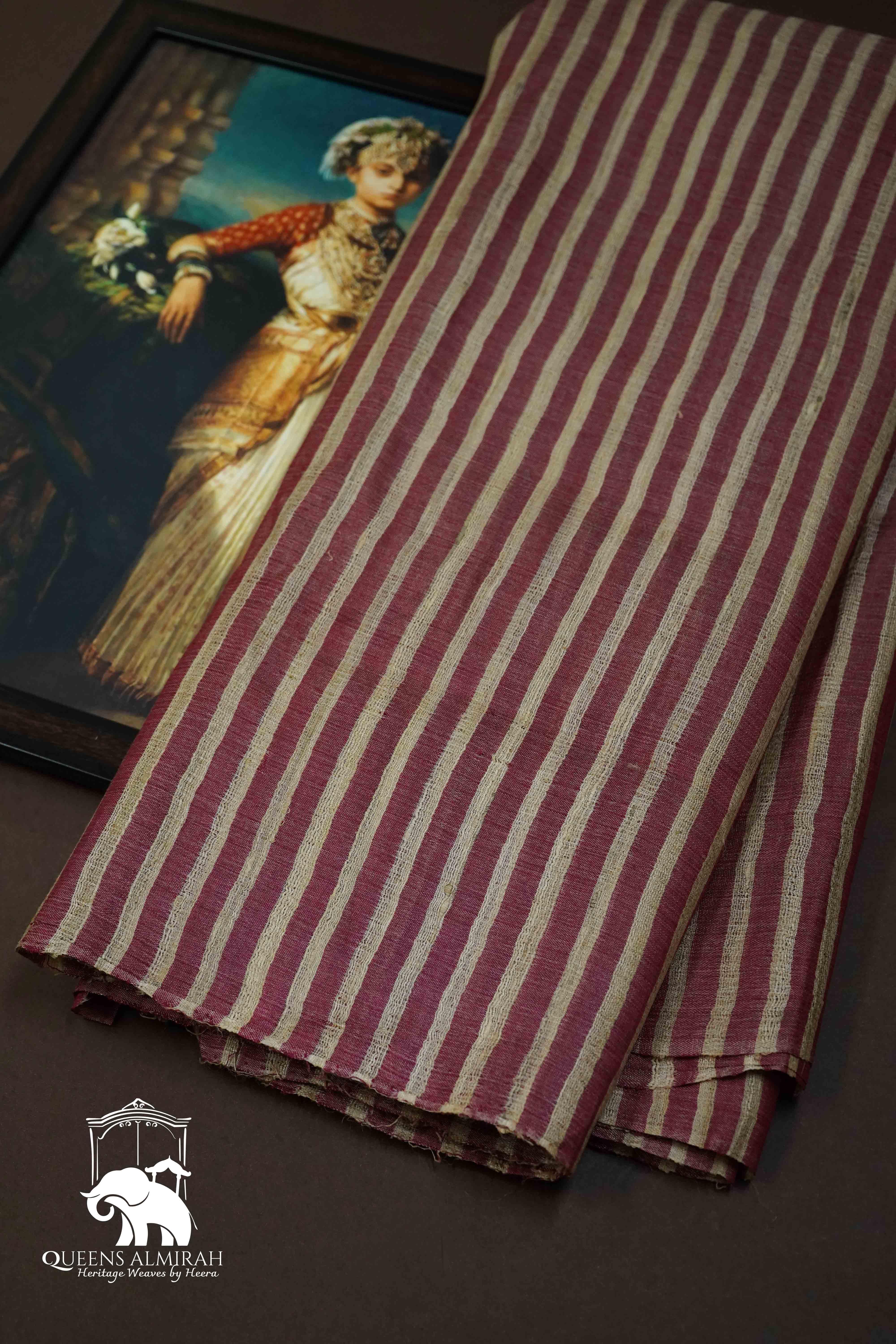 BROWNISH PURPLE GICHA TUSSAR SILK SAREE - Queens Jewel Emporium