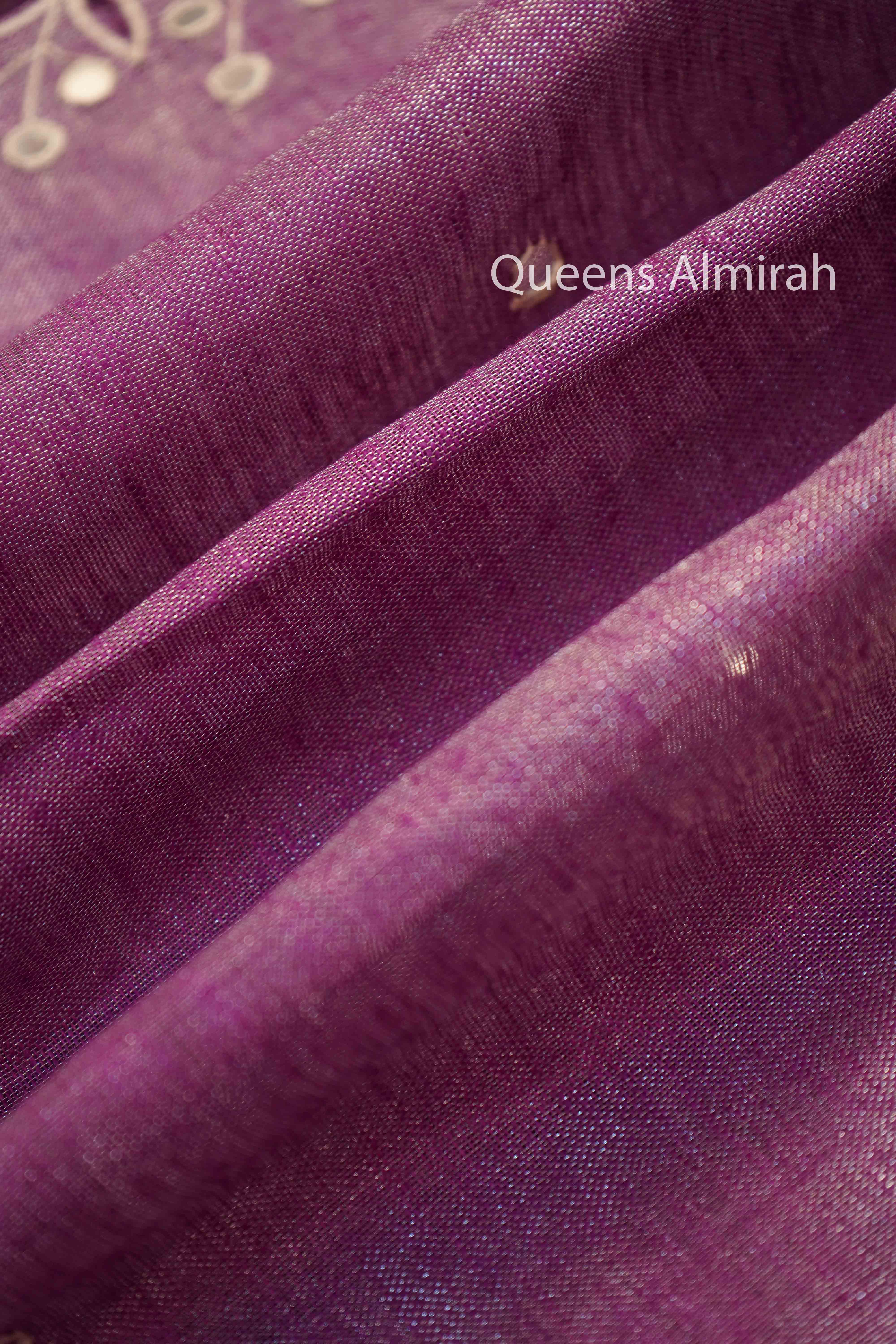 BUTTERFLY BUSH LINEN TISSUE SAREE - Queens Jewel Emporium