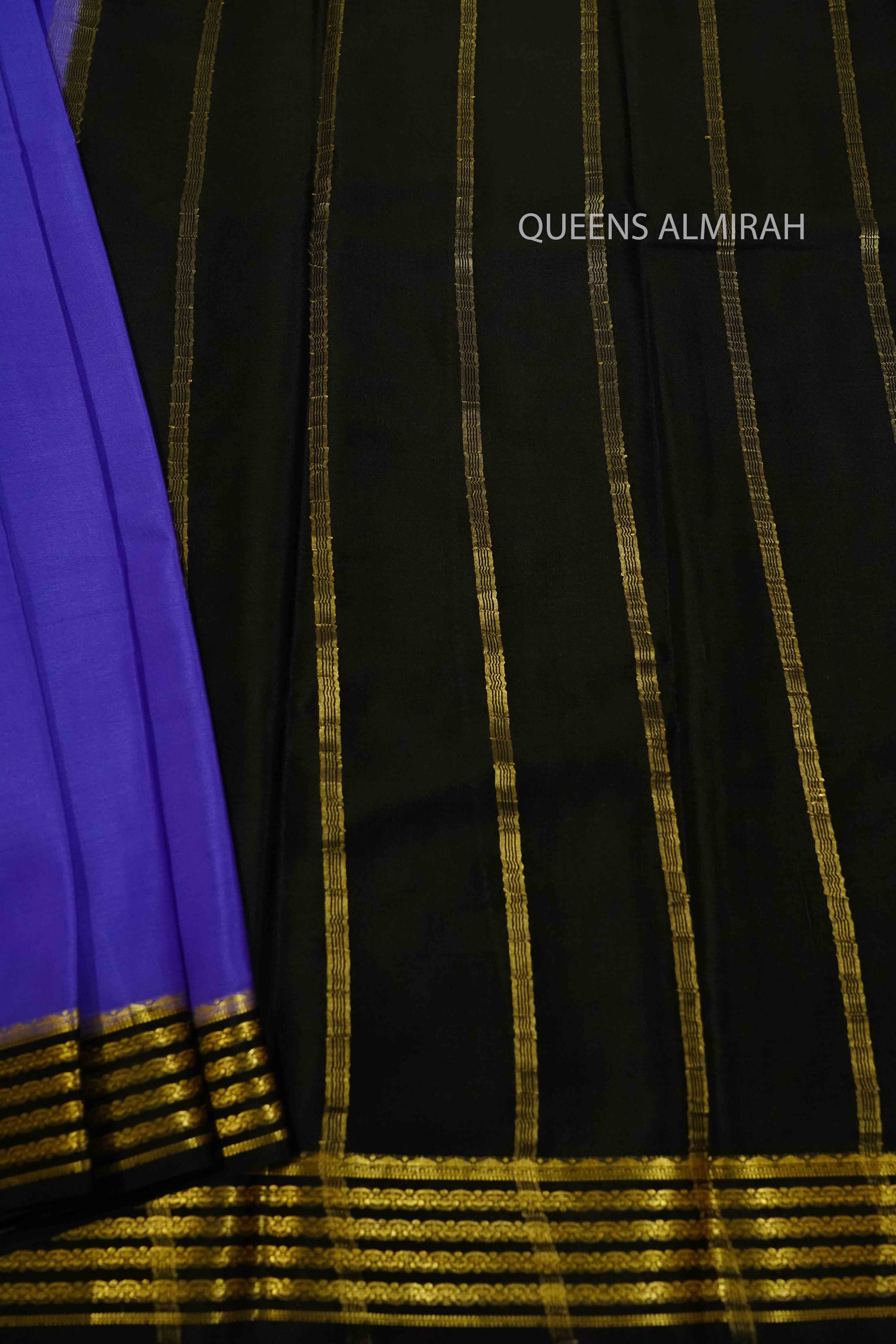 BUTTERFLY BUSH WITH BLACK MYSORE SILK SAREE - Queens Jewel Emporium