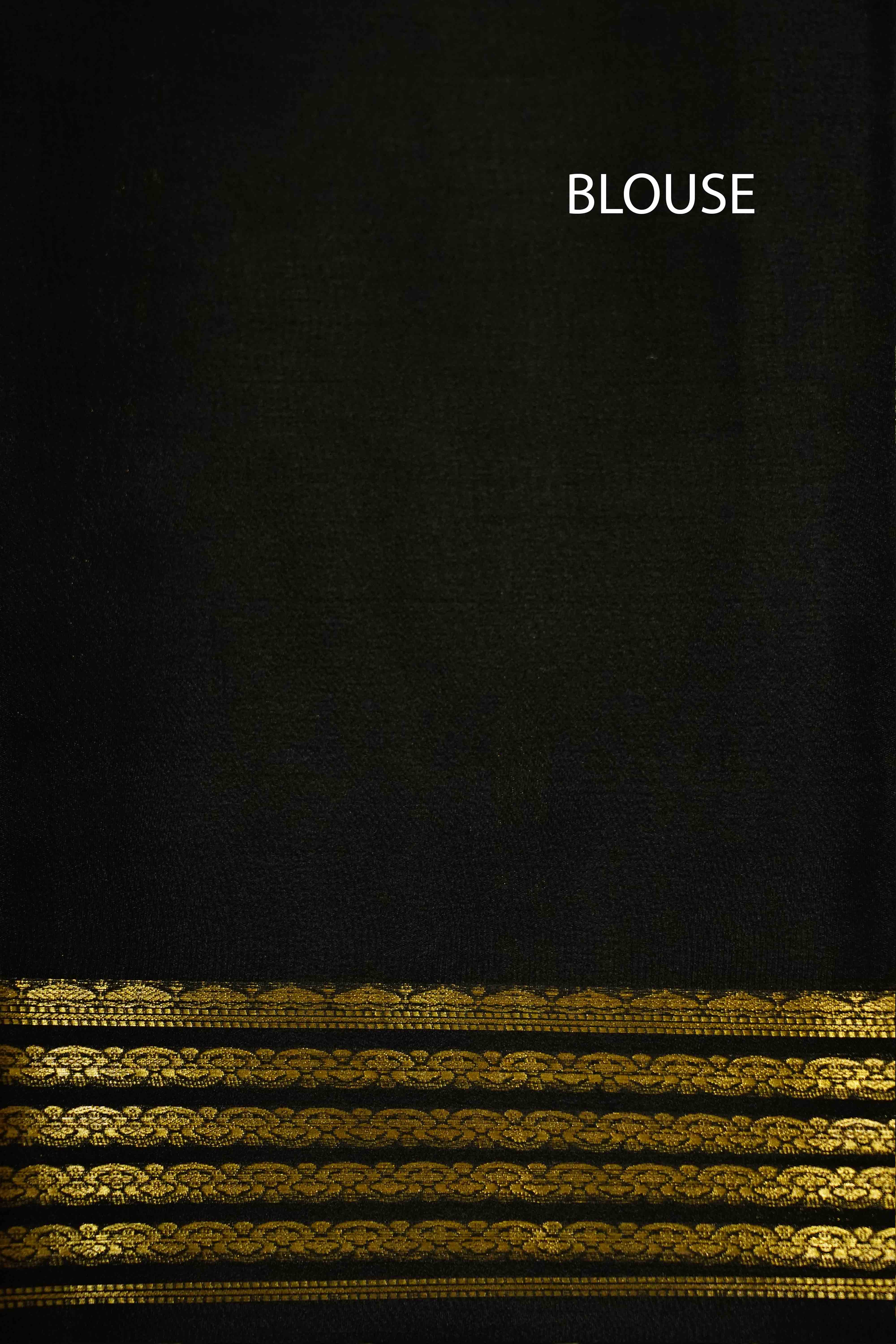 BUTTERFLY BUSH WITH BLACK MYSORE SILK SAREE - Queens Jewel Emporium
