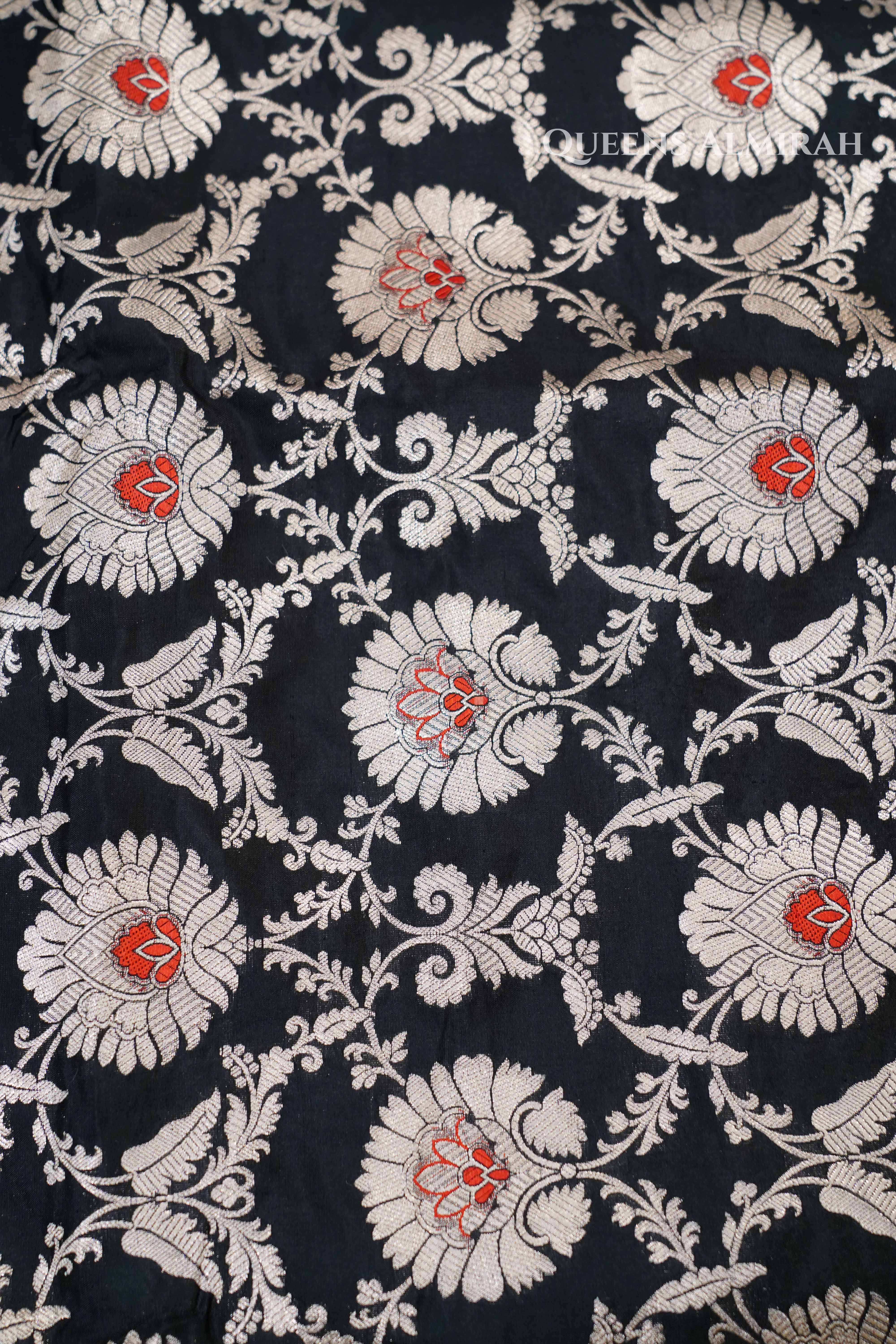 Black Banarasi Silk Saree QUEENS ALMIRAH