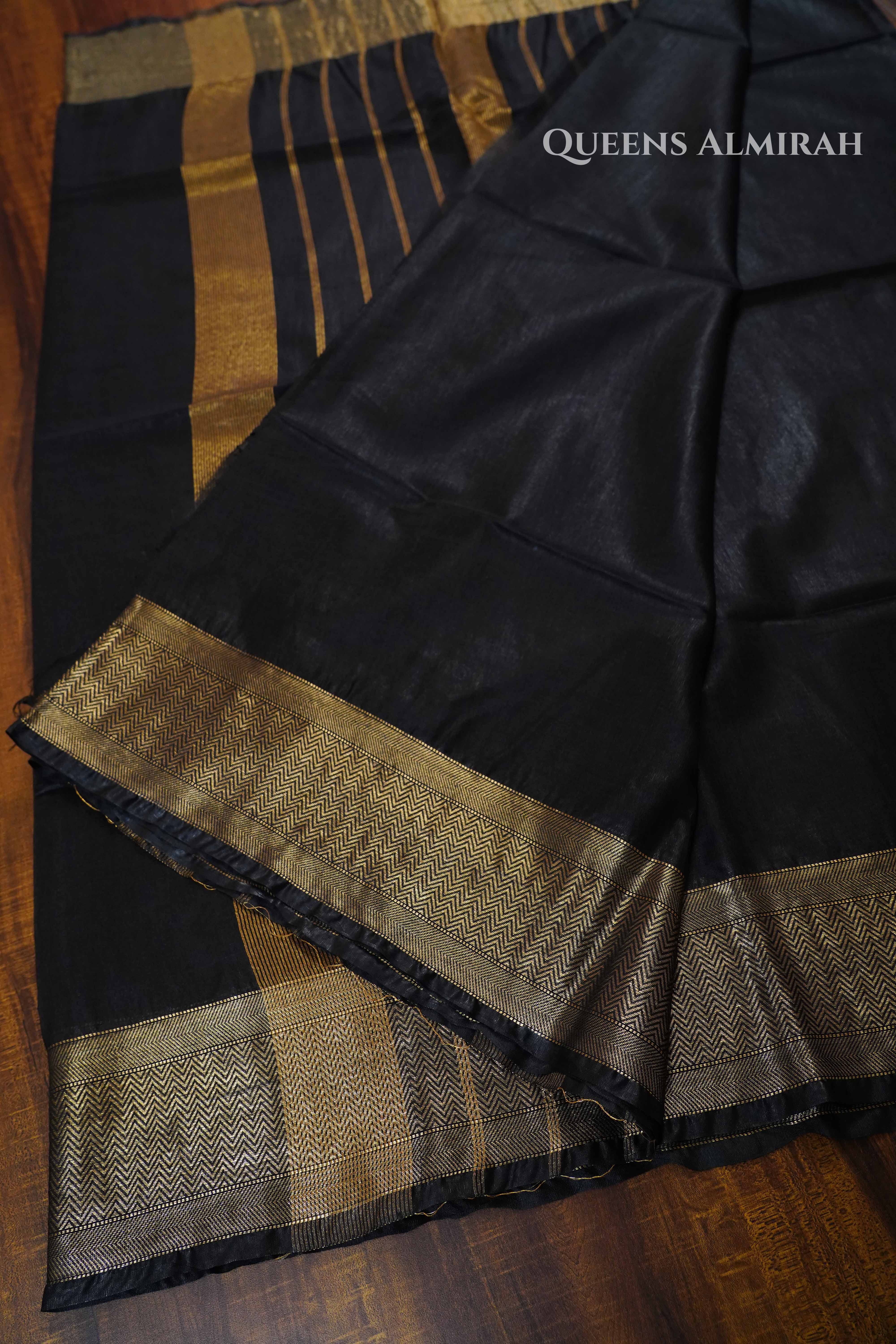 Black Maheshwari Saree QUEENS ALMIRAH