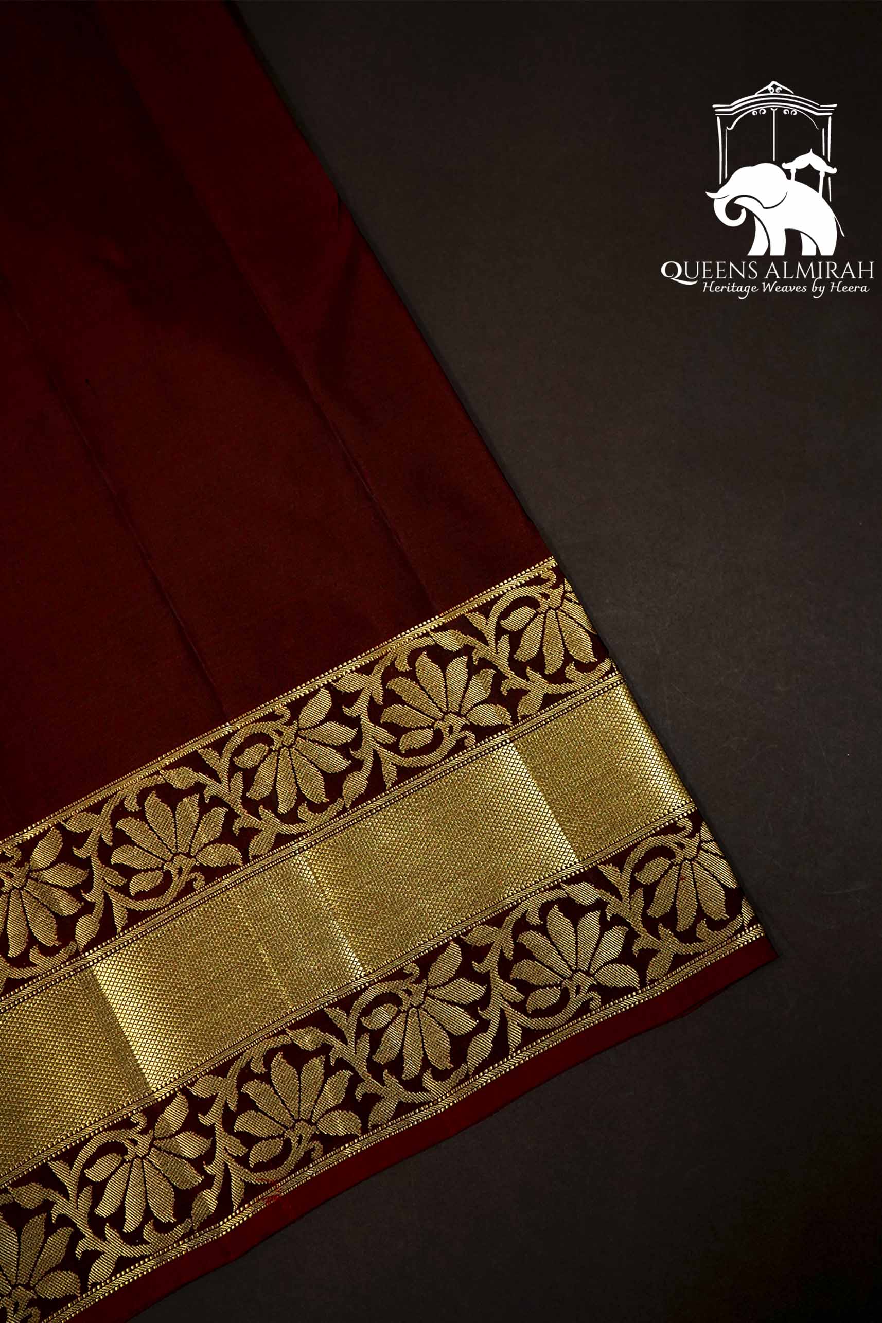 BLACK WITH DARK MAROON SOFT SILK SAREE - Queens Jewel Emporium