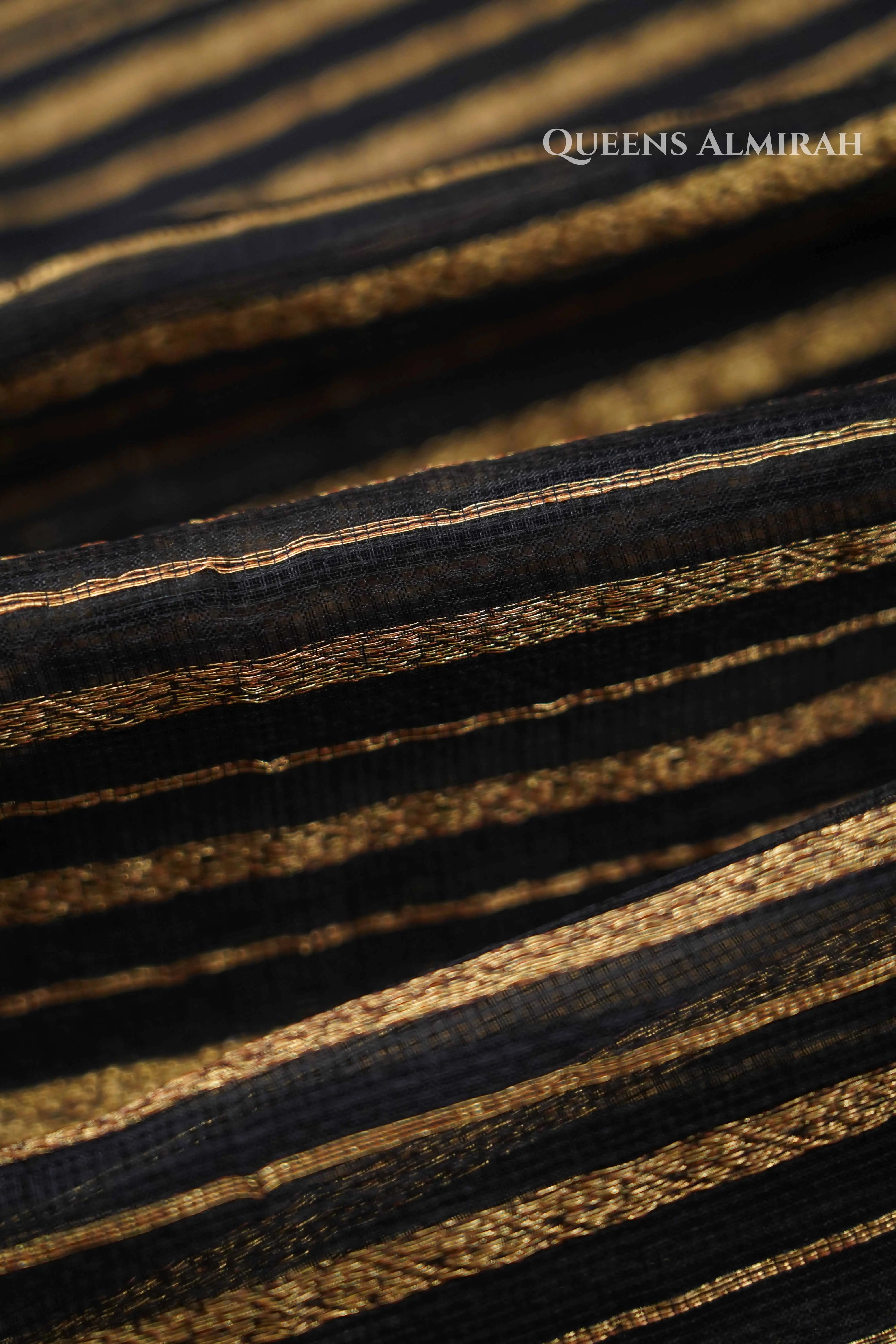 Black  With Woven Border Kota Silk Saree QUEENS ALMIRAH